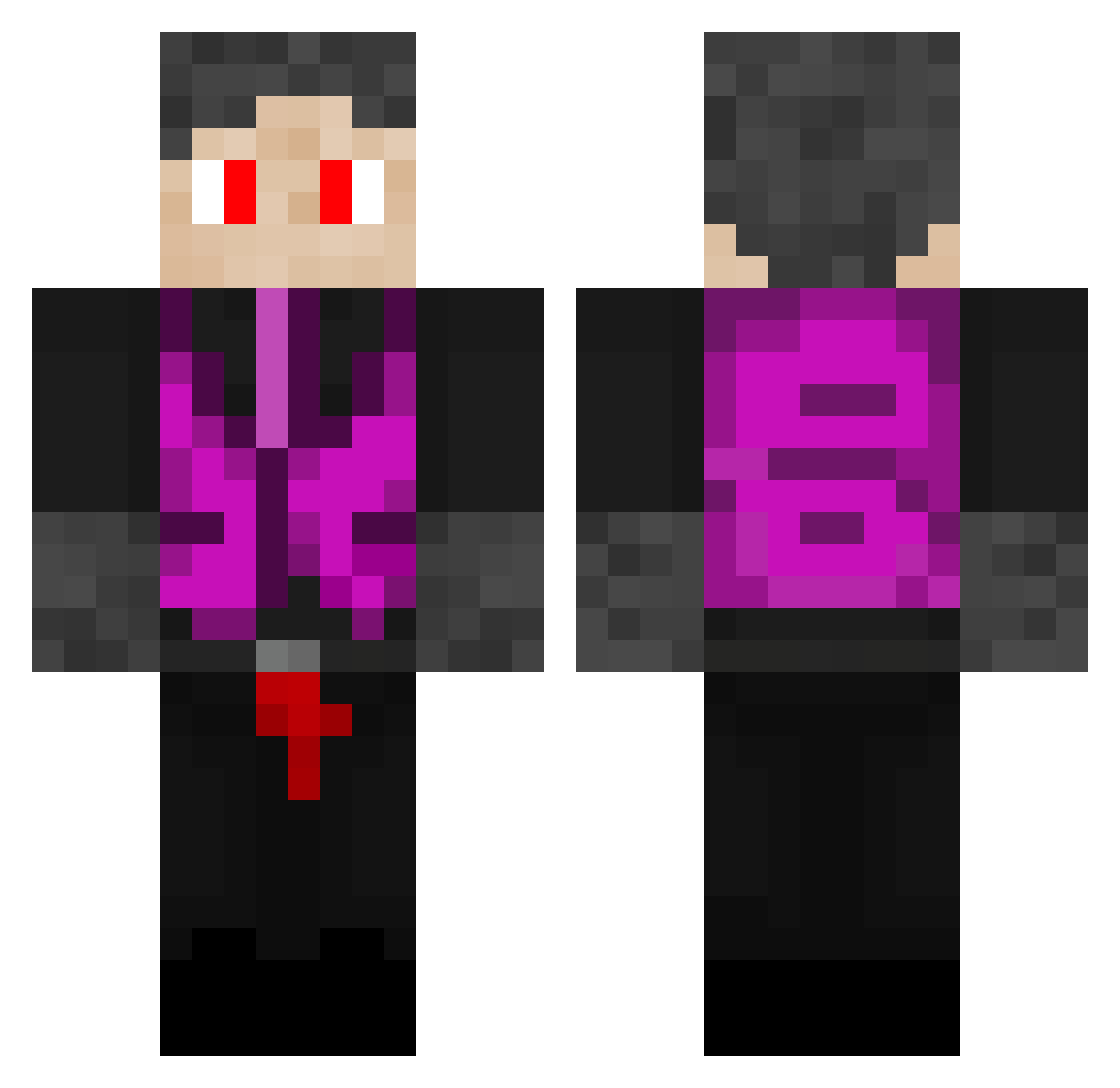unstoppablePaul Minecraft skin, front and back view