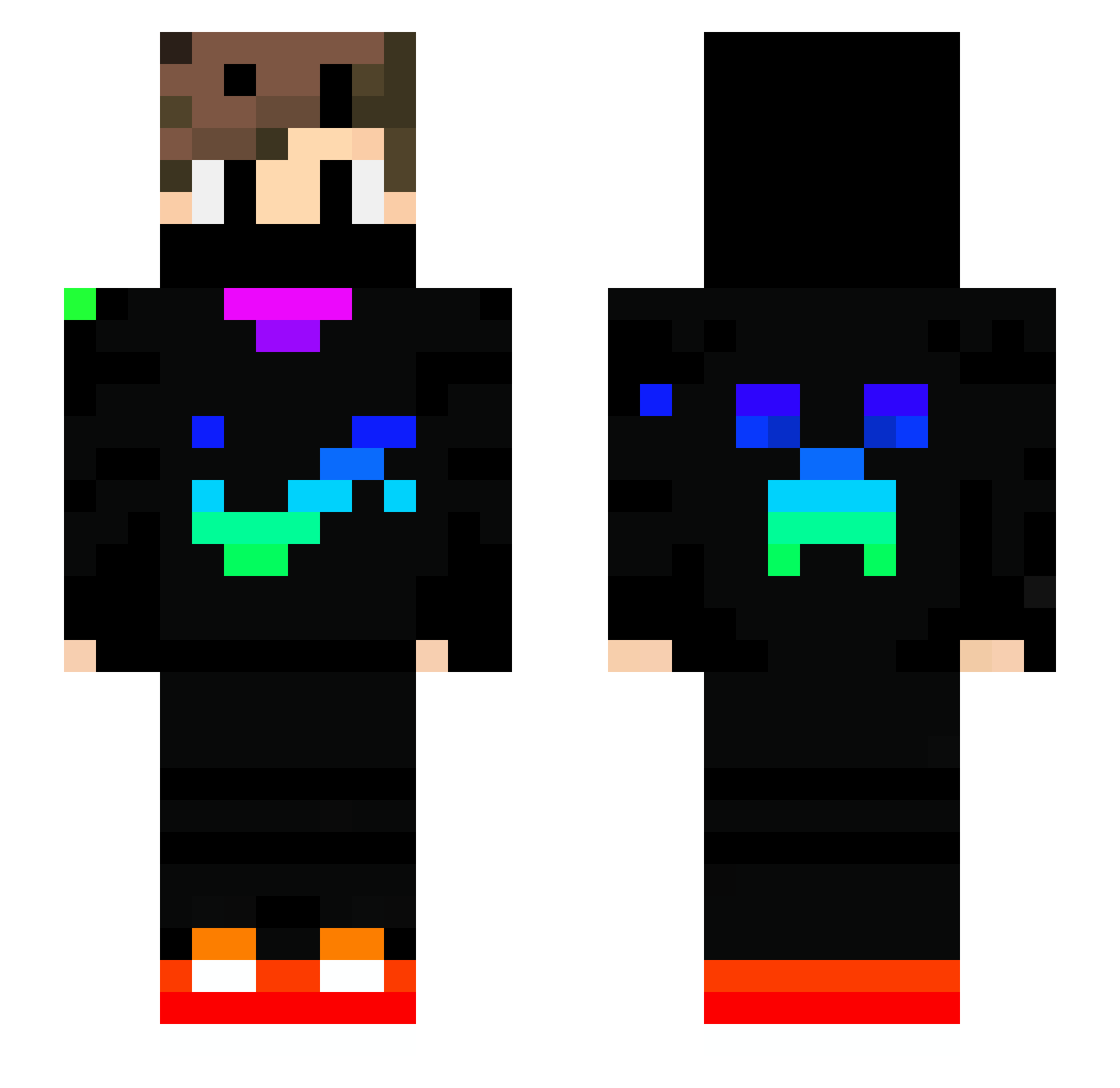 Itz_Nightlight Minecraft skin, front and back view