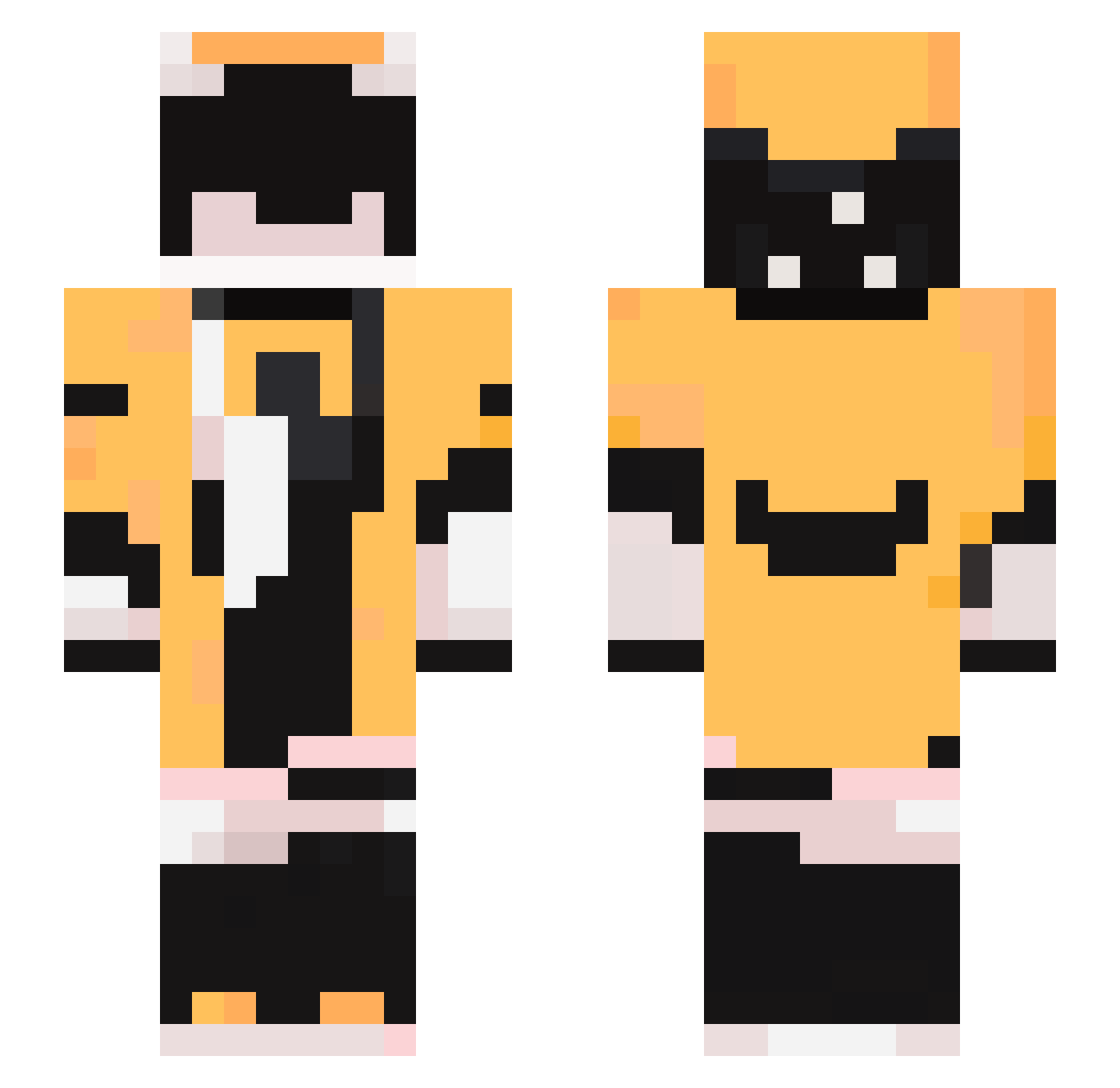 Mon3ts Minecraft skin, front and back view