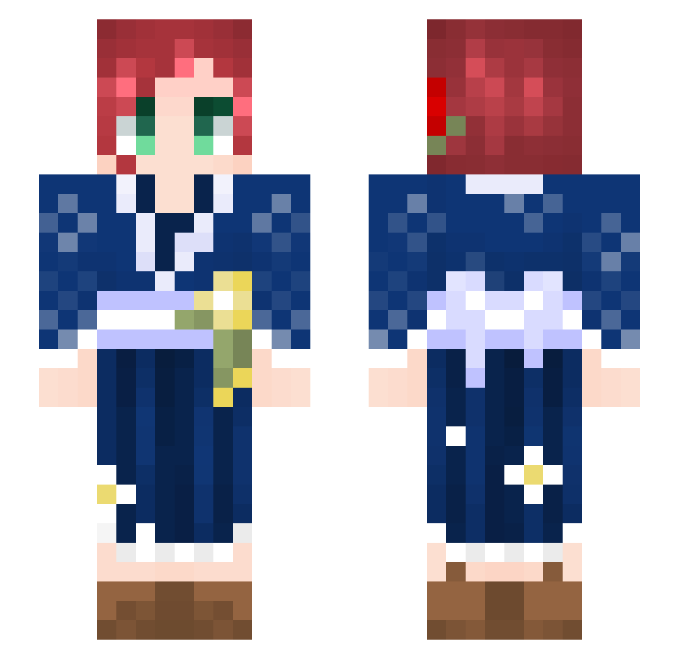 asahimasiro Minecraft skin, front and back view