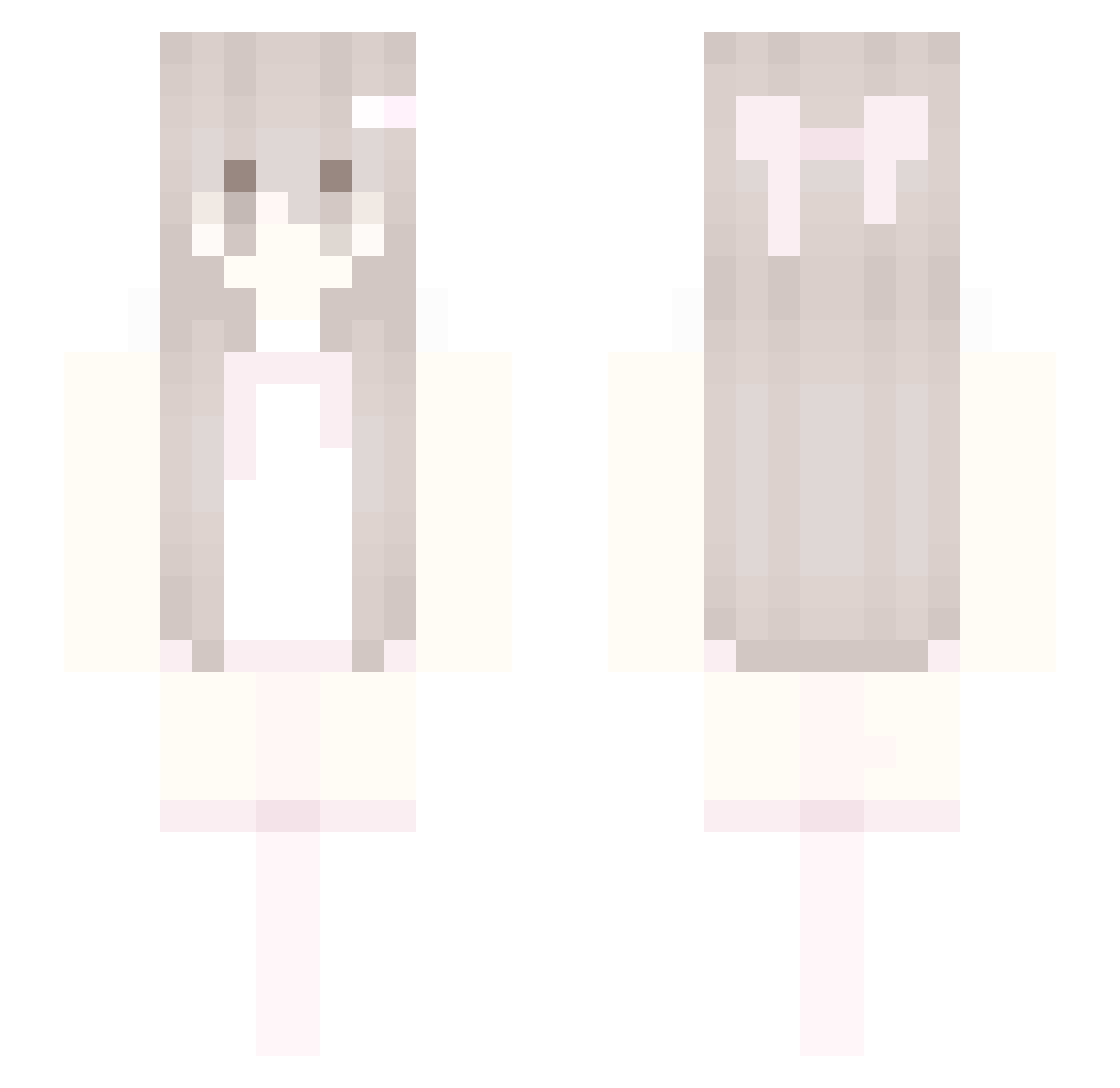 FreyaSkye Minecraft skin, front and back view