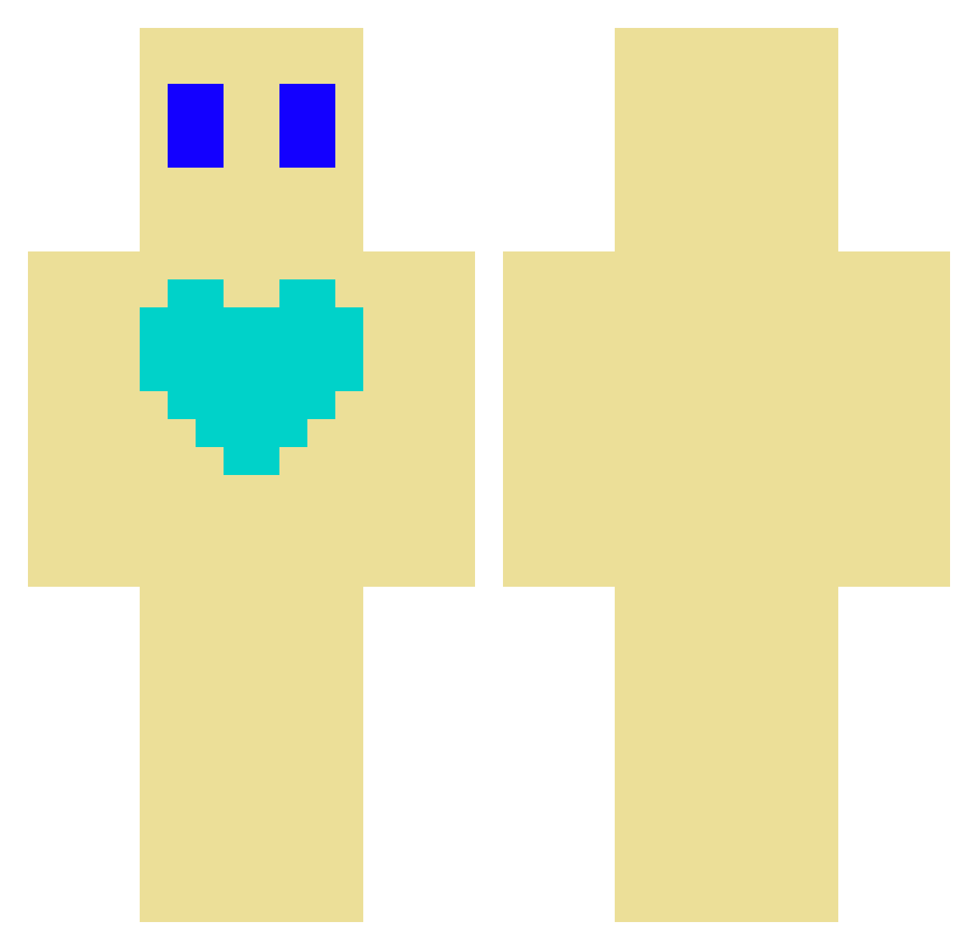 Christa Minecraft skin, front and back view
