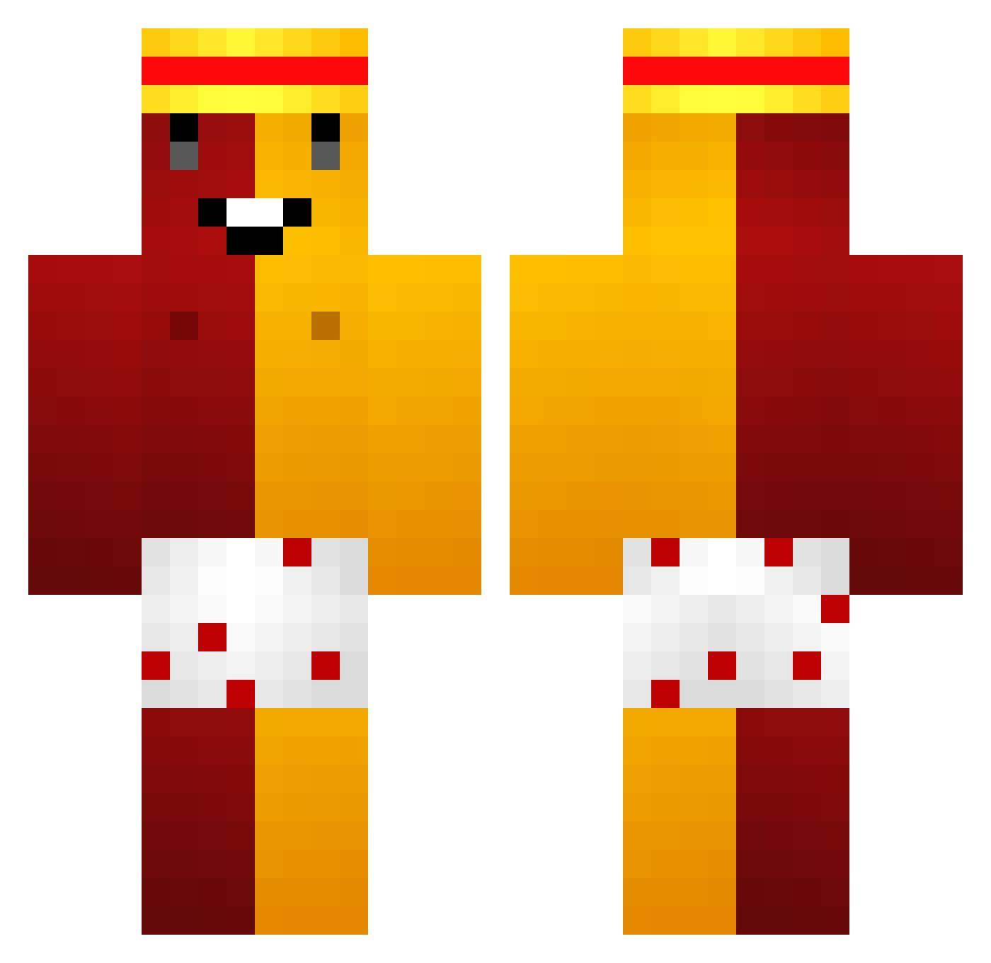 BzkCAM Minecraft skin, front and back view