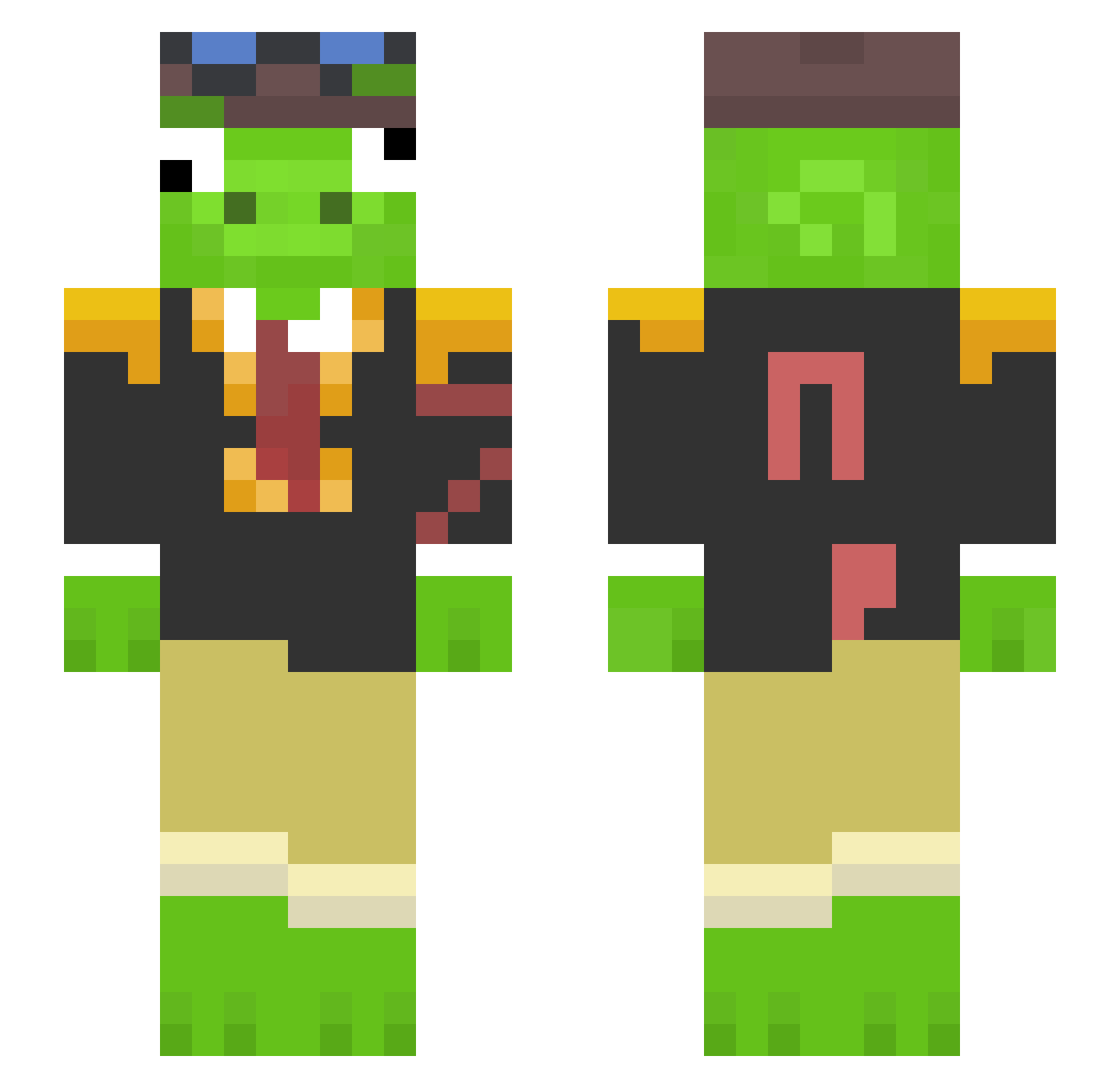 PyfelokPRO Minecraft skin, front and back view