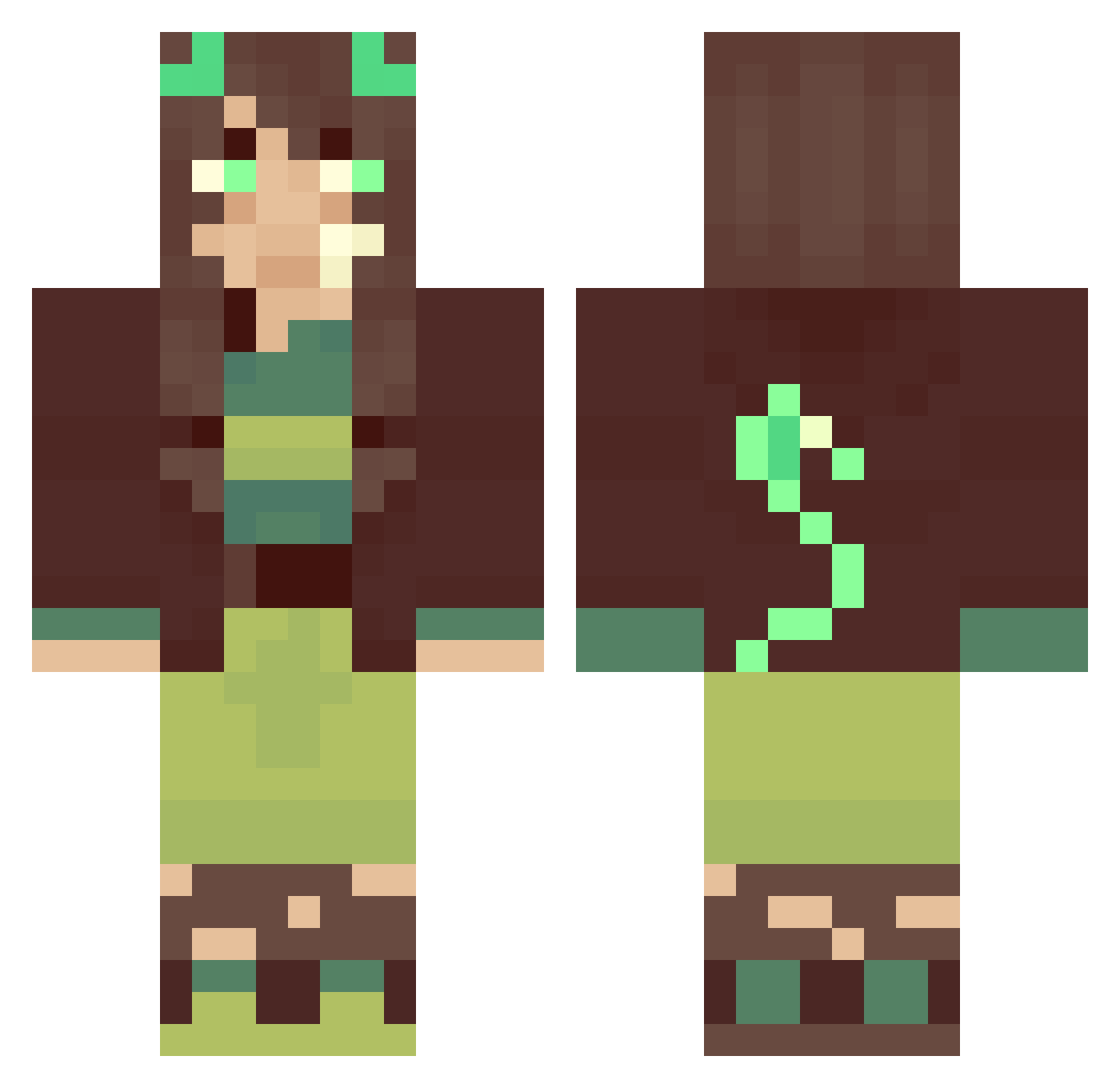 baobaoxii Minecraft skin, front and back view