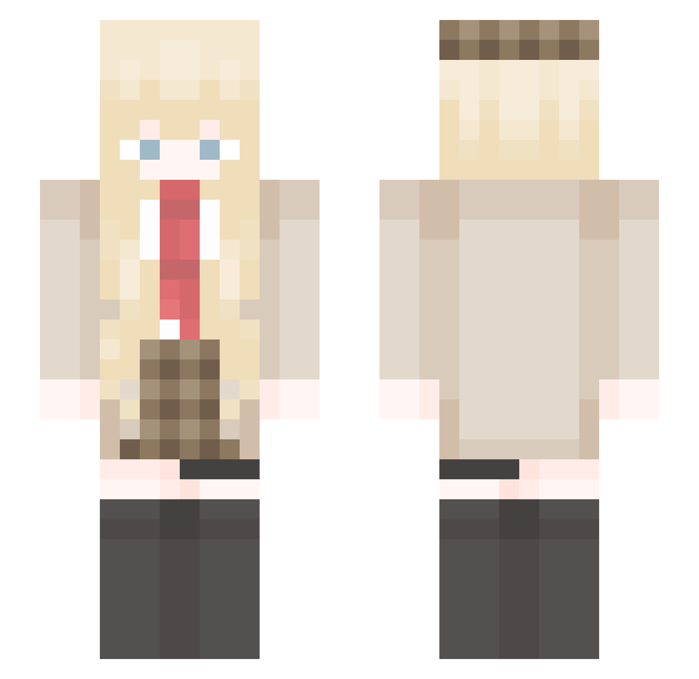 Drachenkora Minecraft skin, front and back view