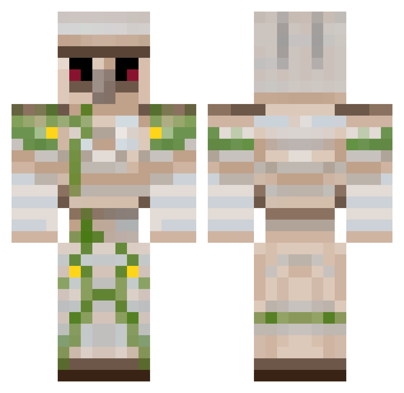 Mauisub Minecraft skin, front and back view