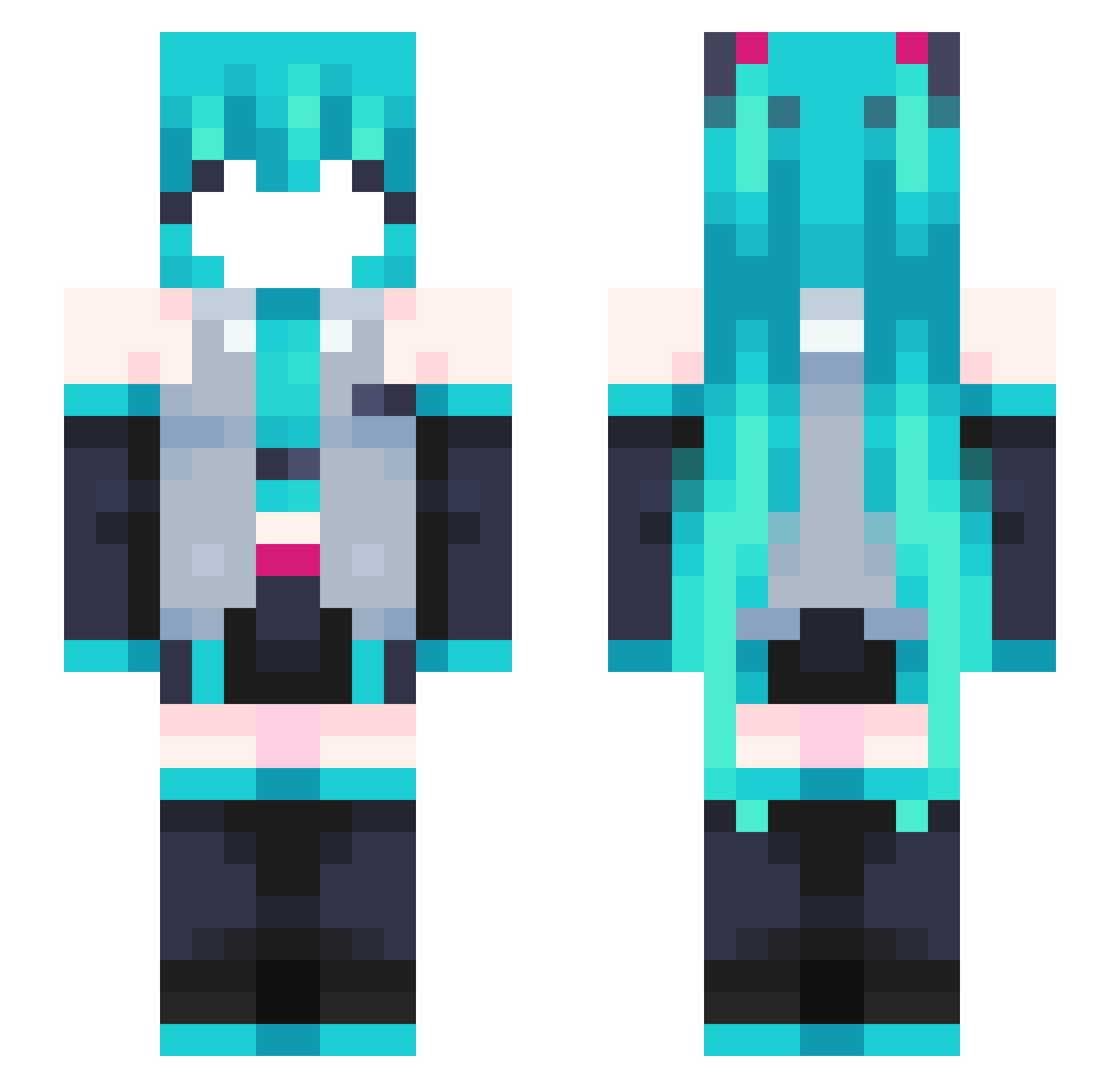 Windows1021H2 Minecraft skin, front and back view