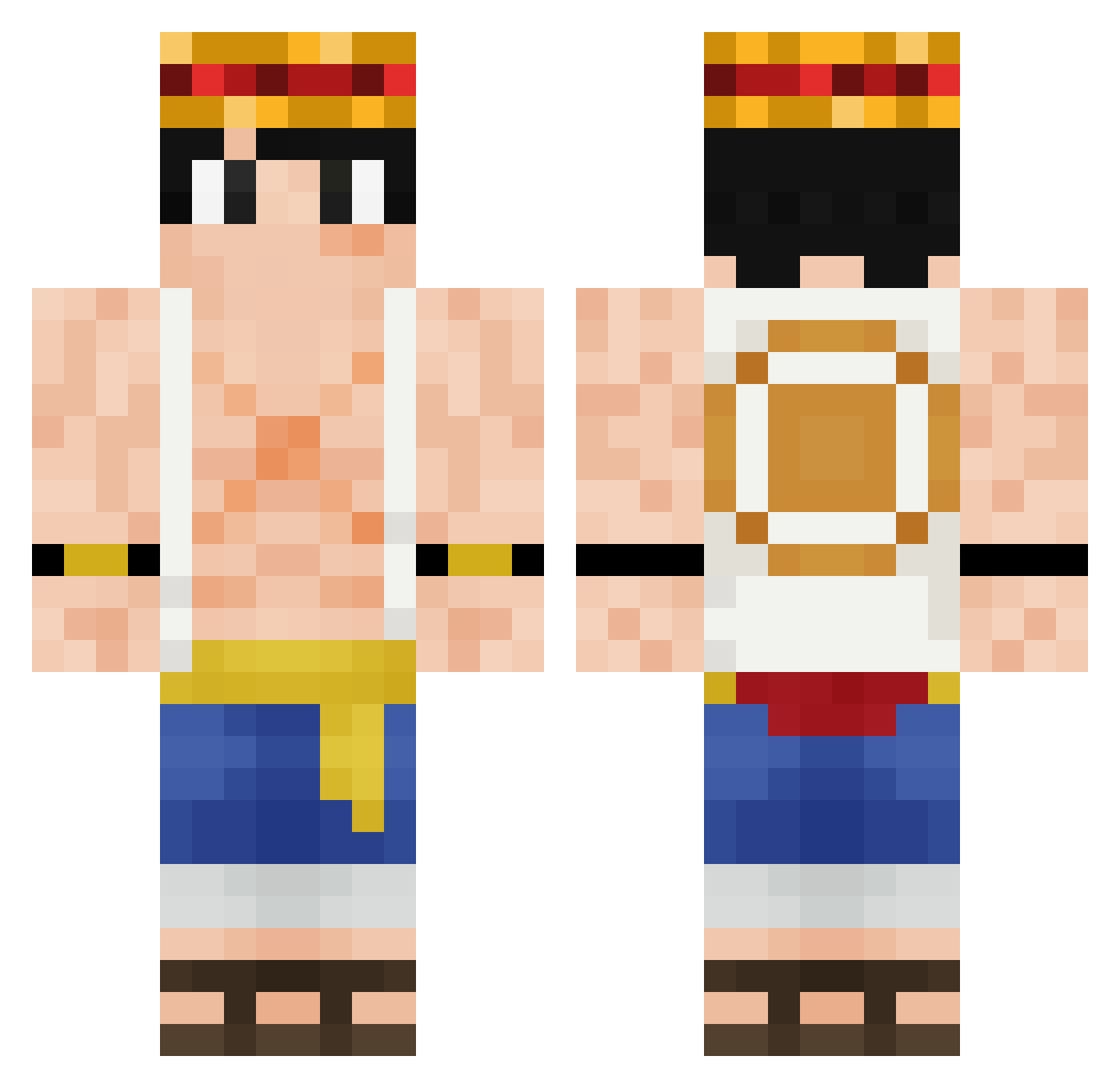 Speftow Minecraft skin, front and back view