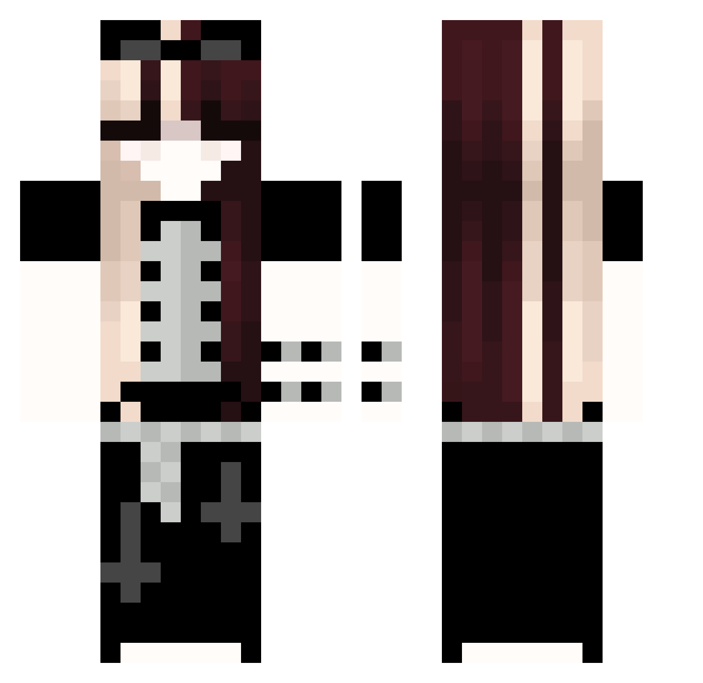 missislina06 Minecraft skin, front and back view