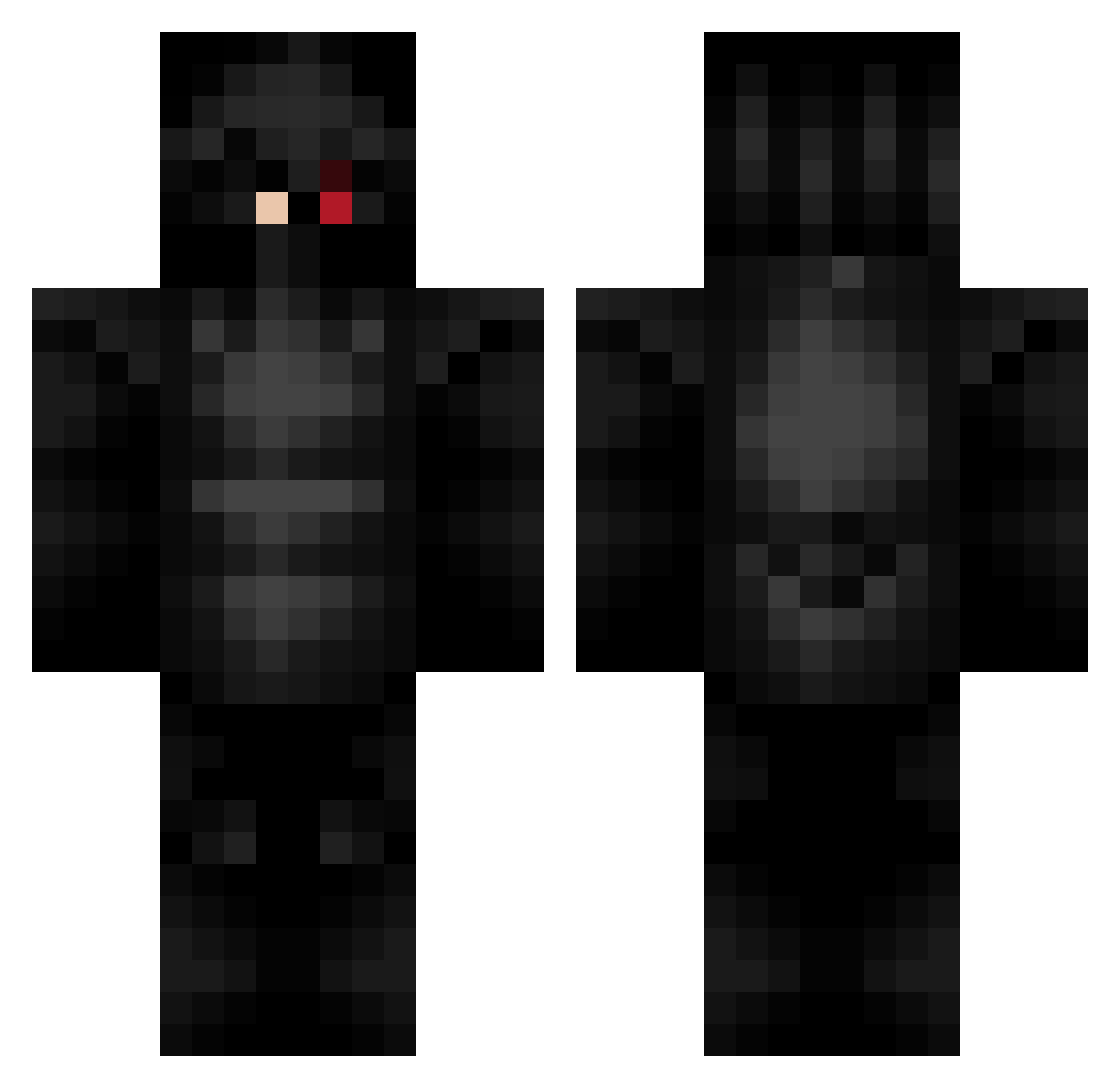 ShutYourPieHole Minecraft skin, front and back view