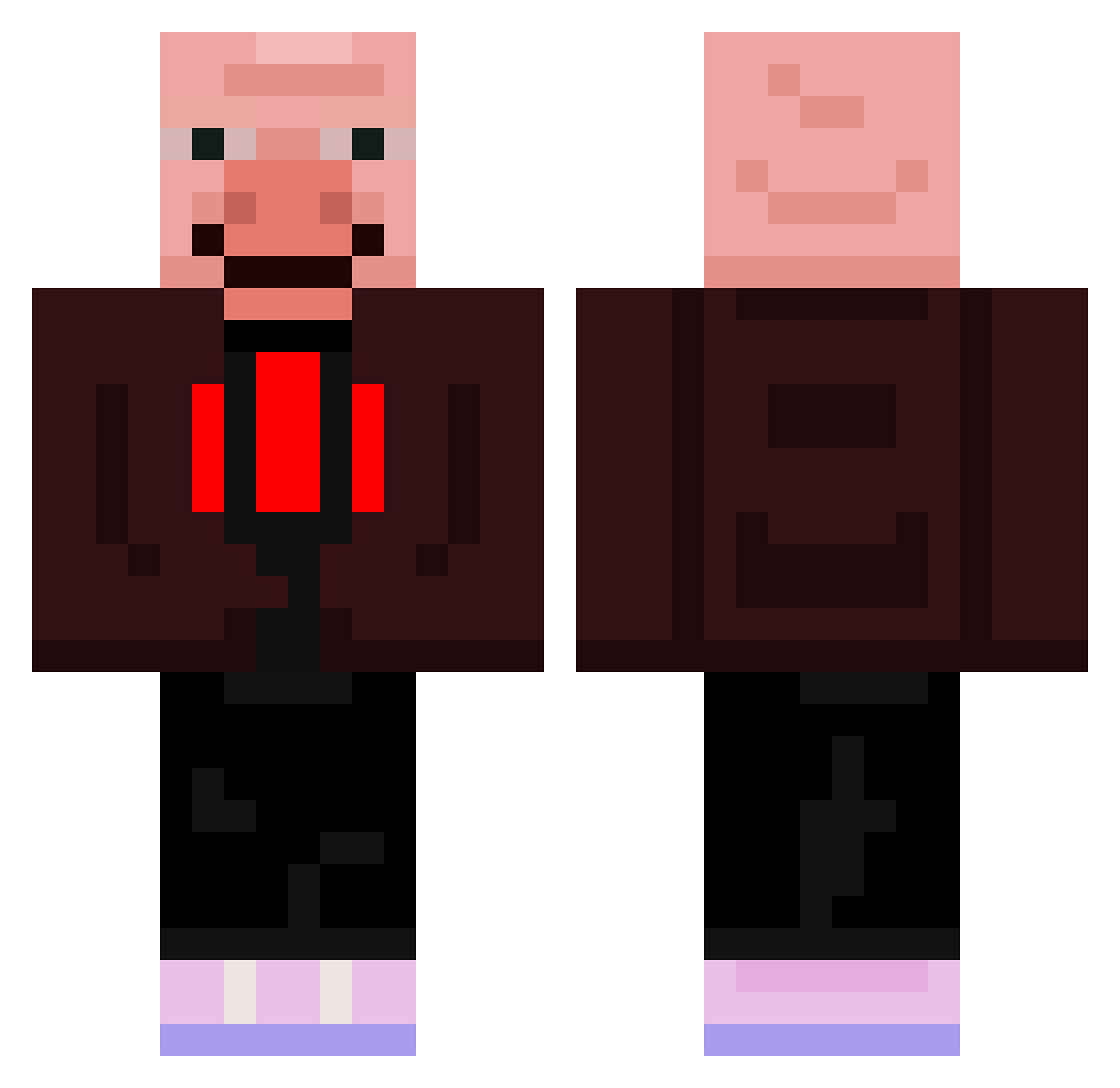Spade2 Minecraft skin, front and back view