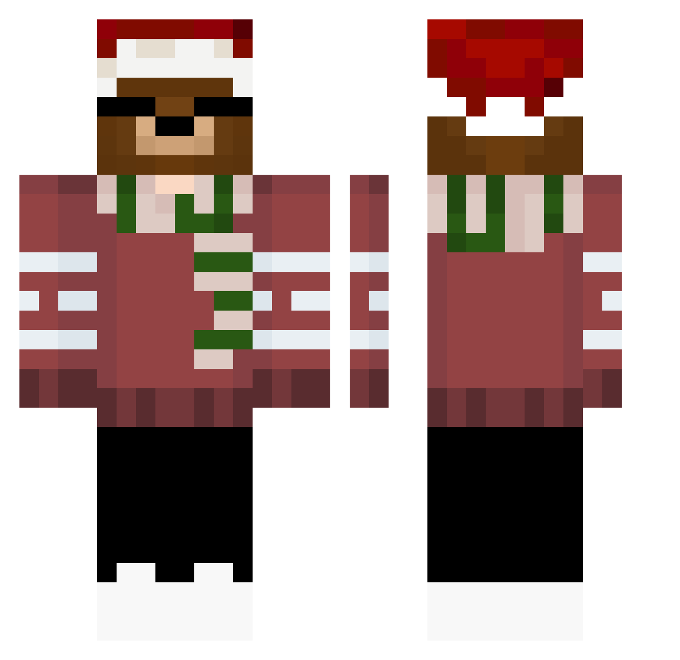 Solvinqs Minecraft skin, front and back view
