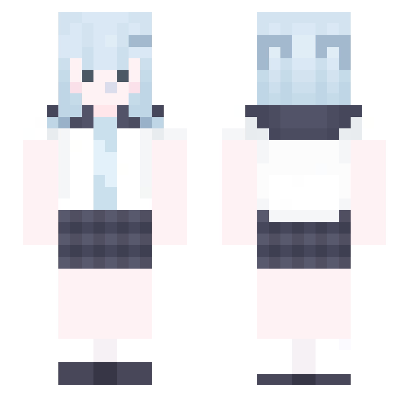 h3to_ Minecraft skin, front and back view