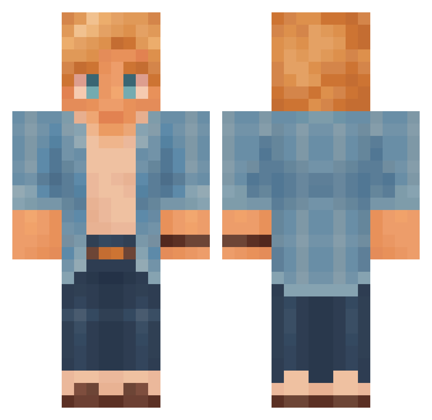 DylGamez Minecraft skin, front and back view