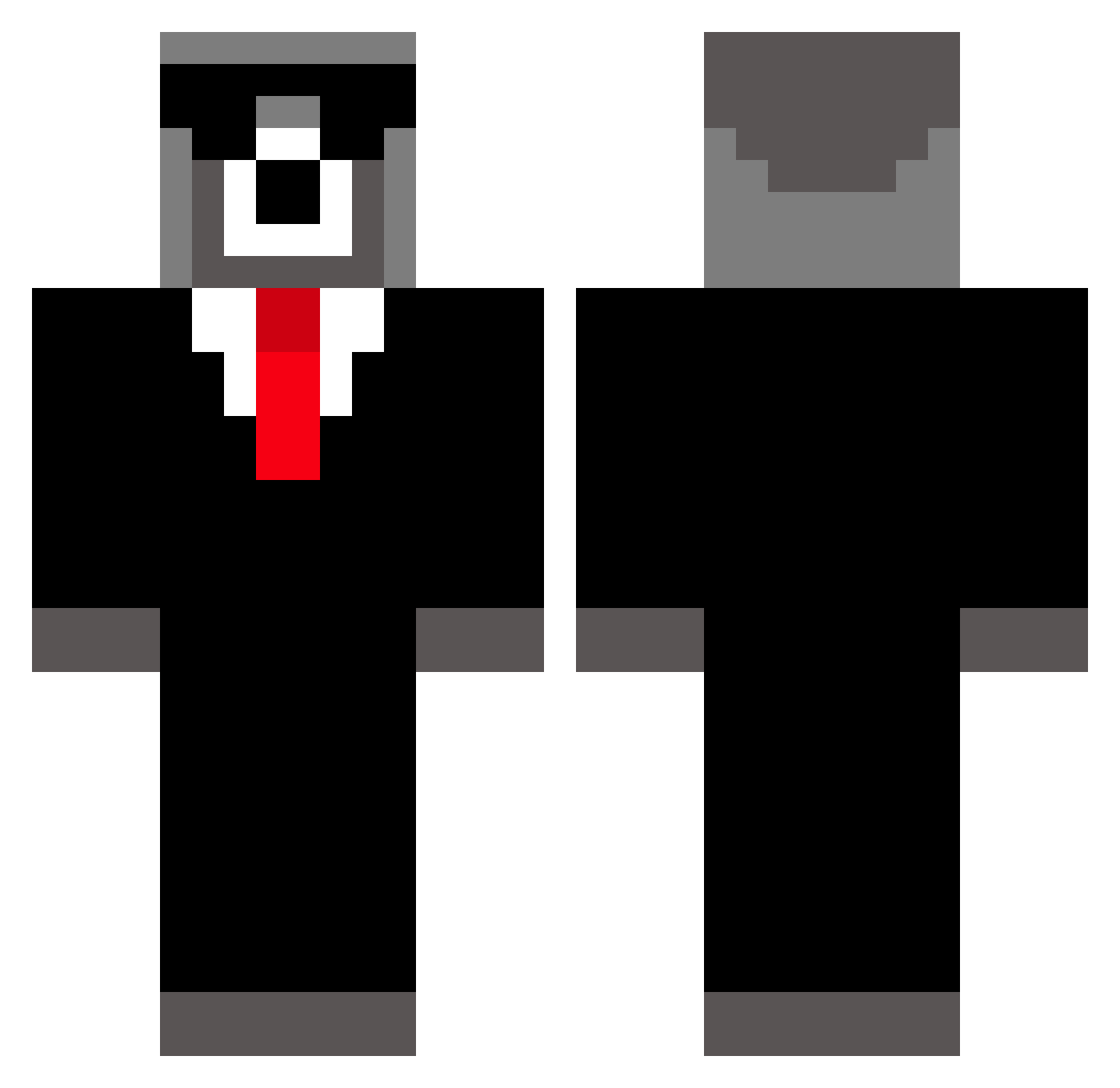 pokohamelech Minecraft skin, front and back view