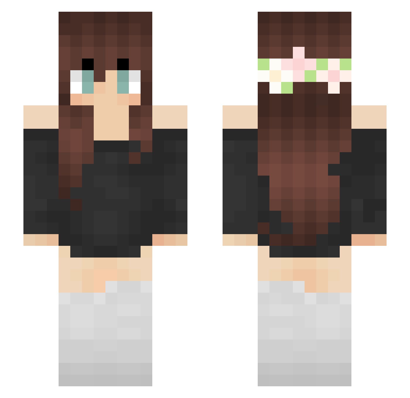 Catherine Minecraft skin, front and back view