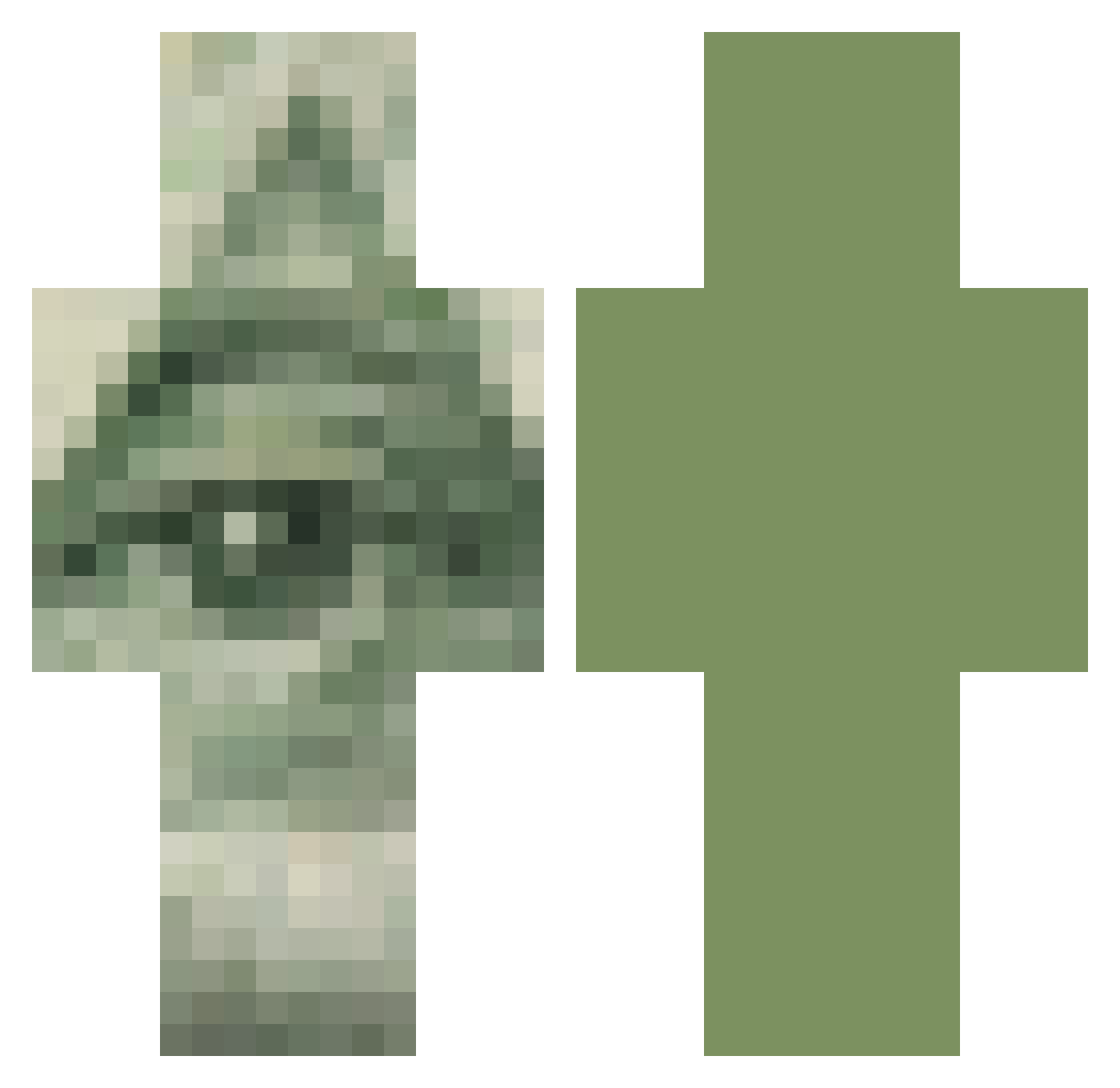ymrog Minecraft skin, front and back view