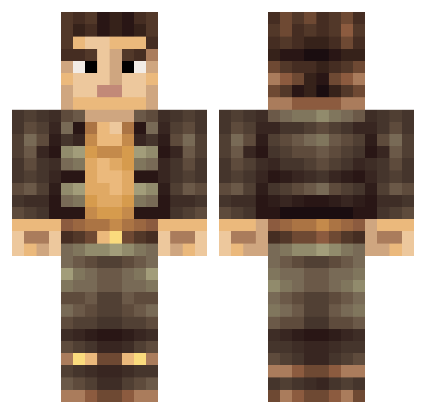 Sombodh Minecraft skin, front and back view