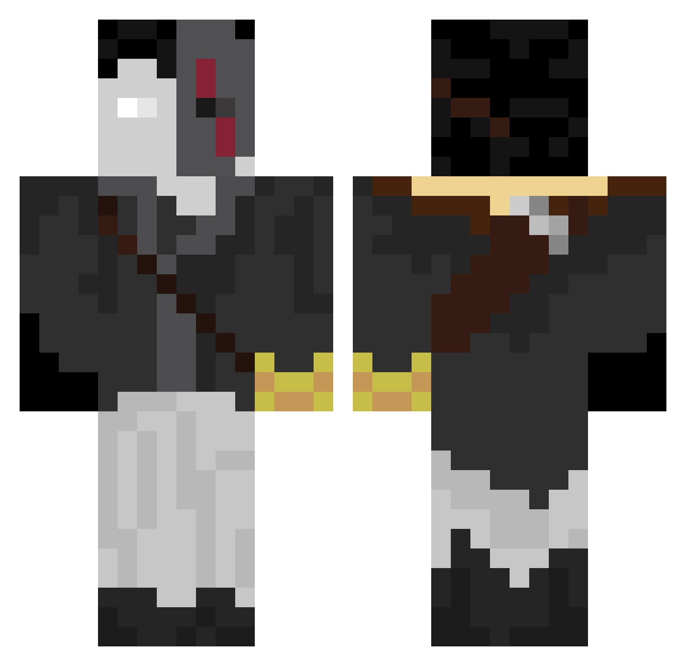 Nindroid365 Minecraft skin, front and back view