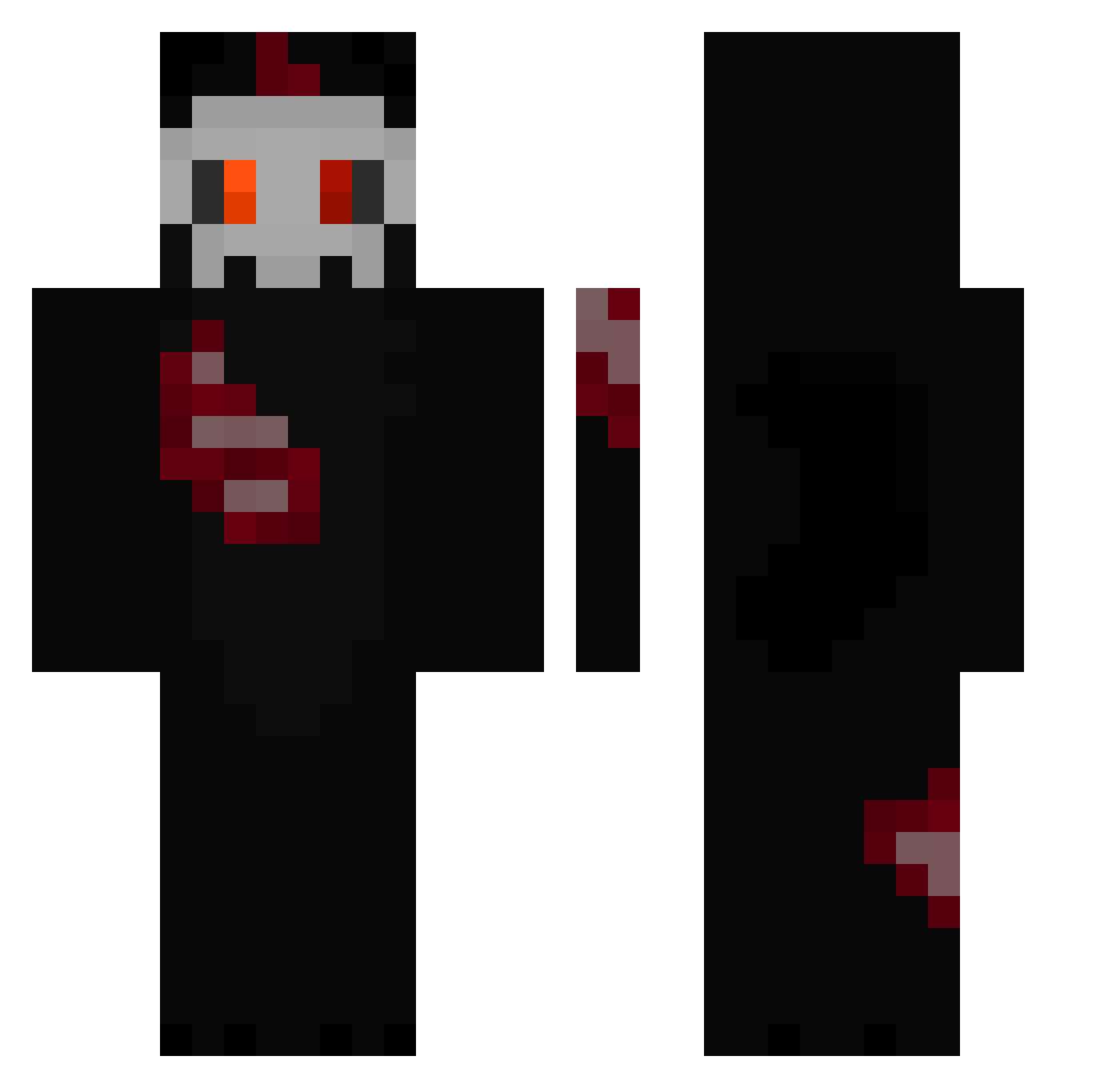 Mephistophelic Minecraft skin, front and back view