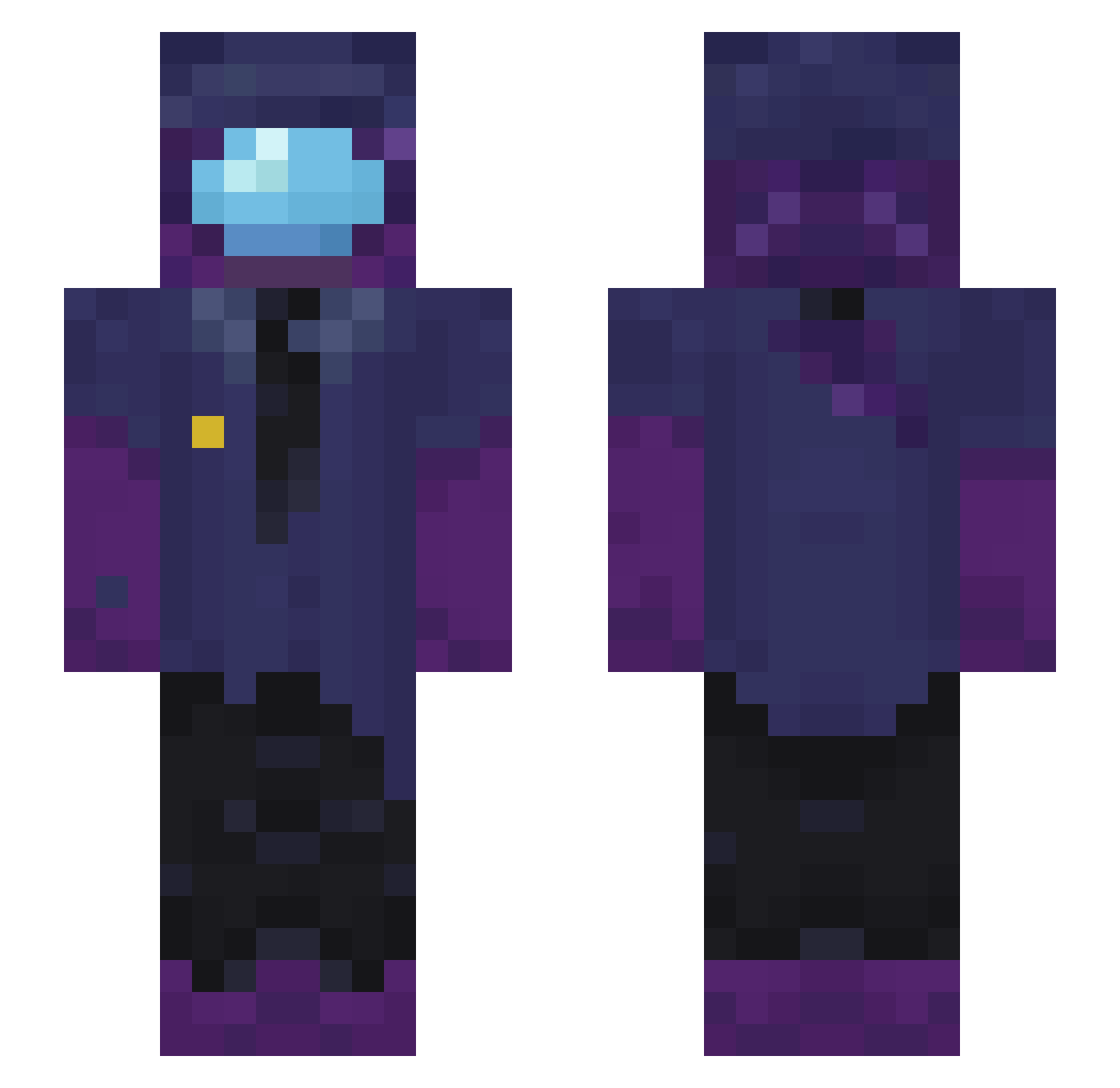 shiftstick Minecraft skin, front and back view
