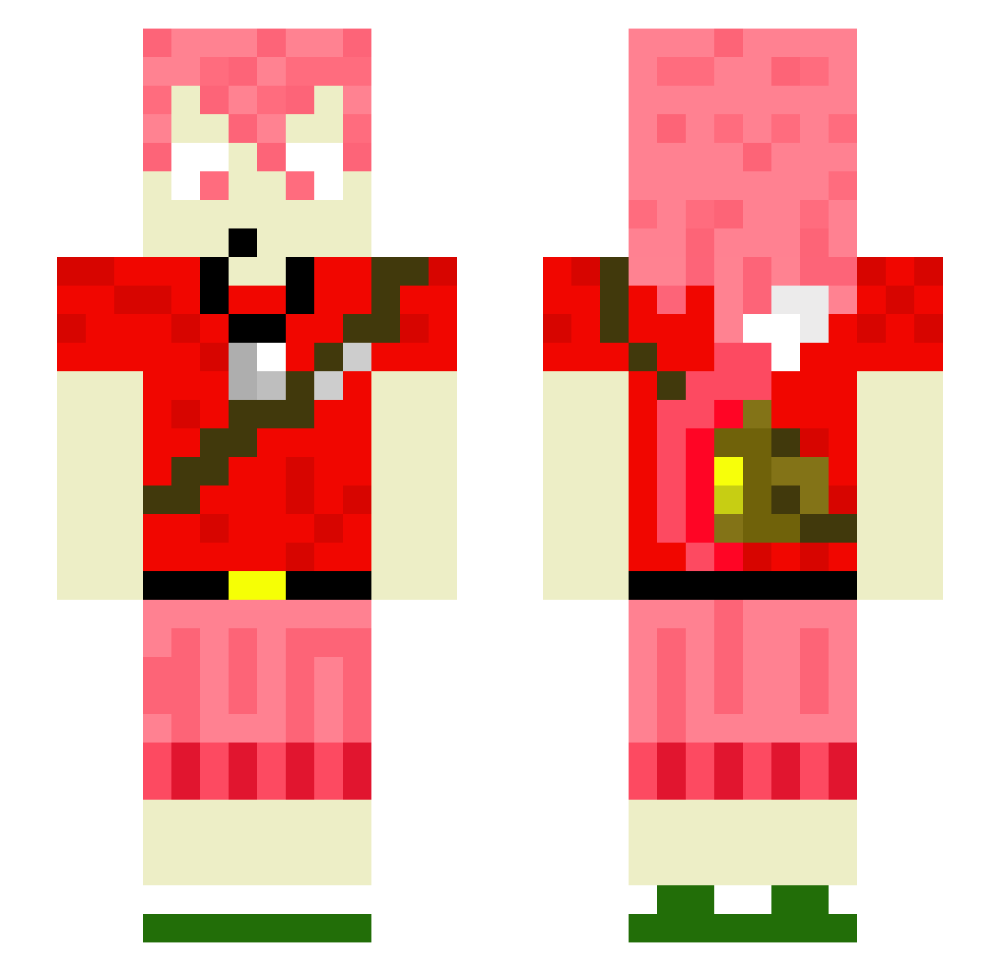 ZenKoruGaming Minecraft skin, front and back view
