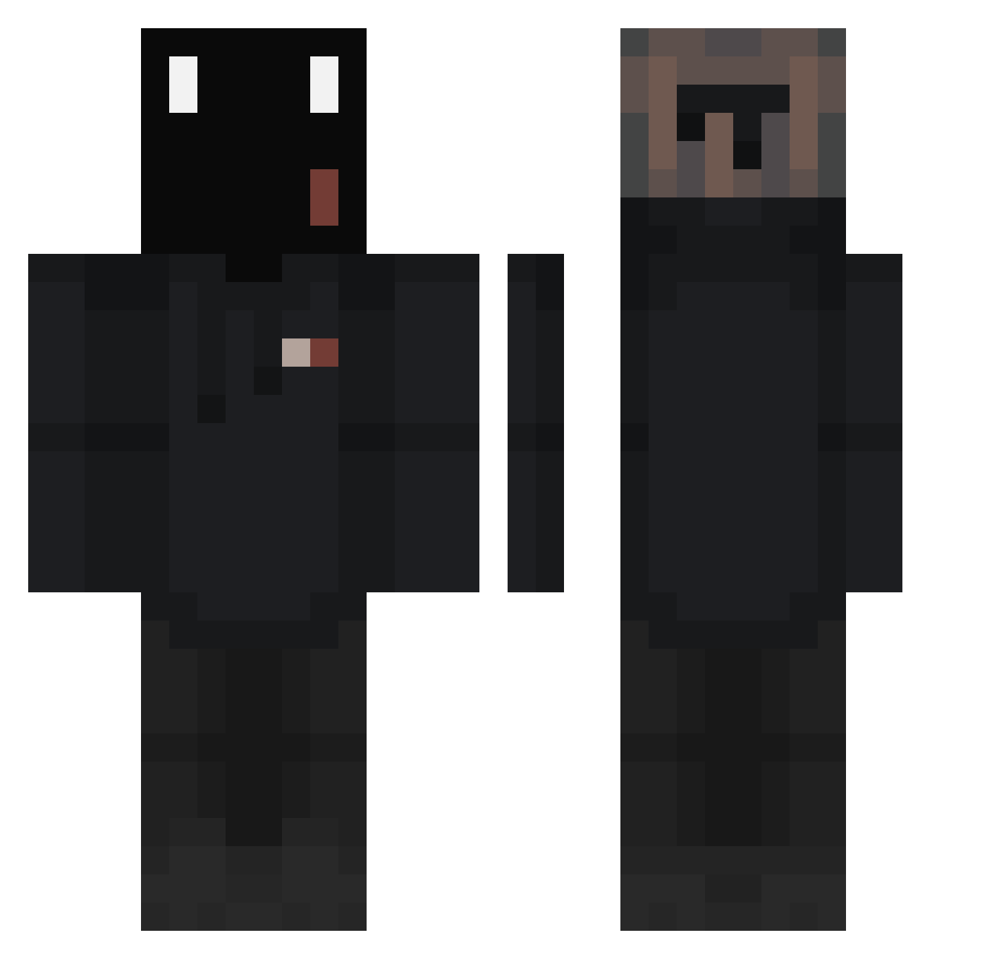 Crestedgecko333 Minecraft skin, front and back view