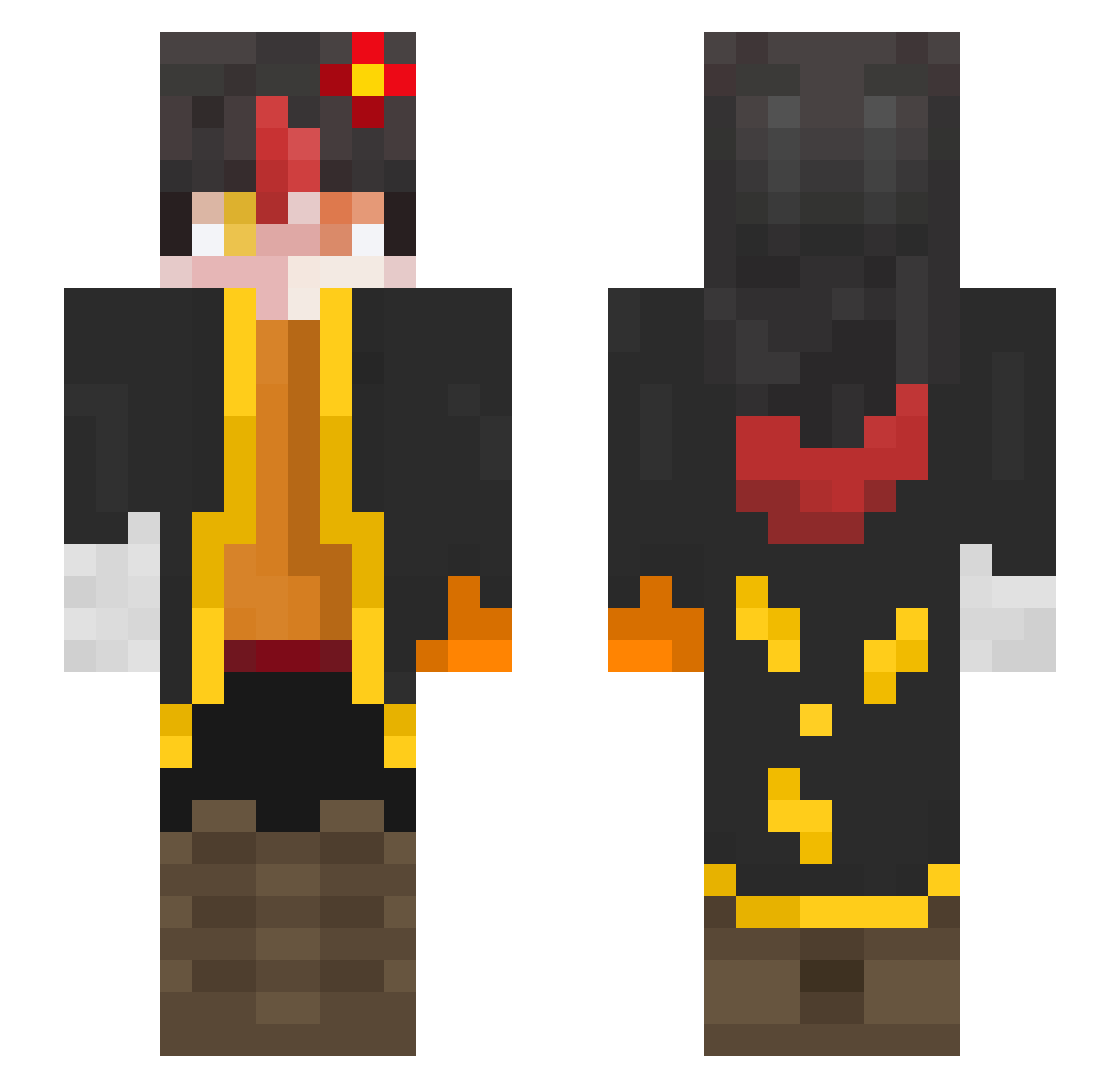 Flu_the_duck Minecraft skin, front and back view