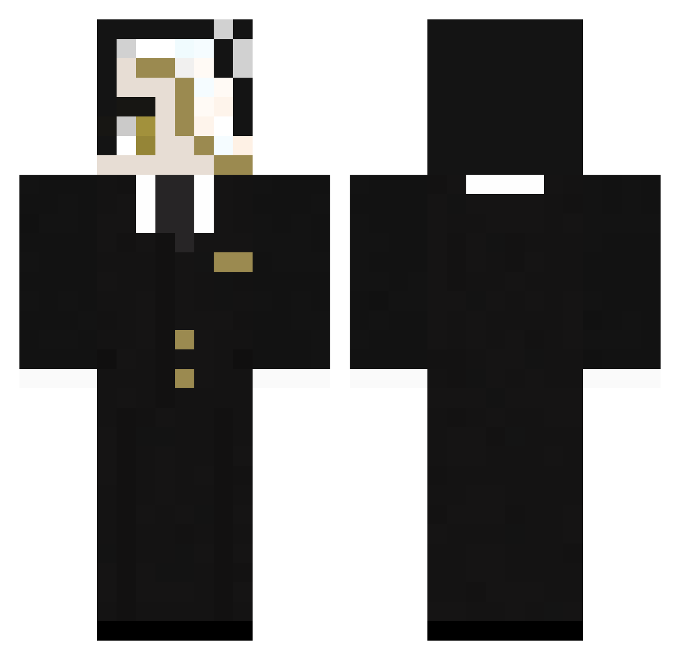 Jamestrion Minecraft skin, front and back view