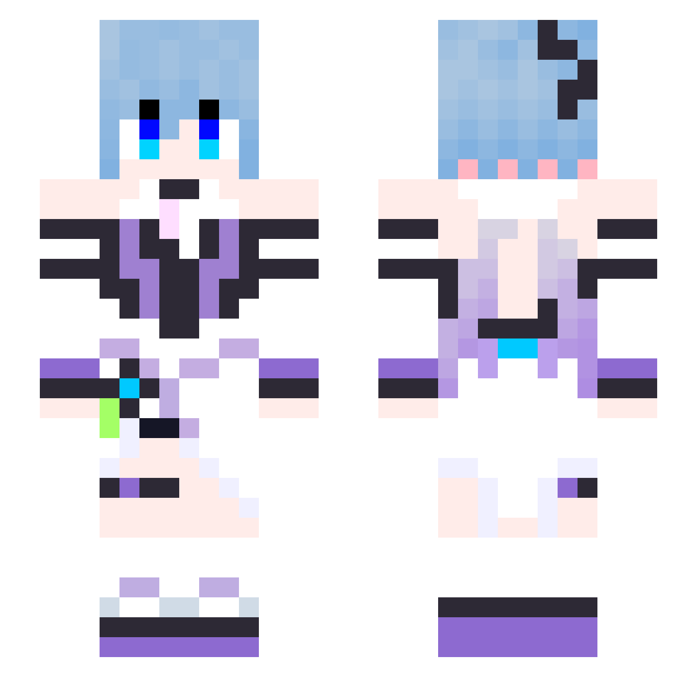 QiaoWan_ Minecraft skin, front and back view