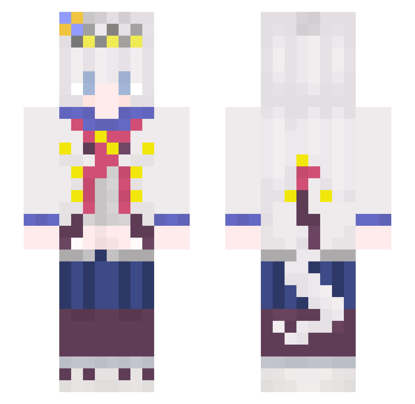 Eru0298 Minecraft skin, front and back view