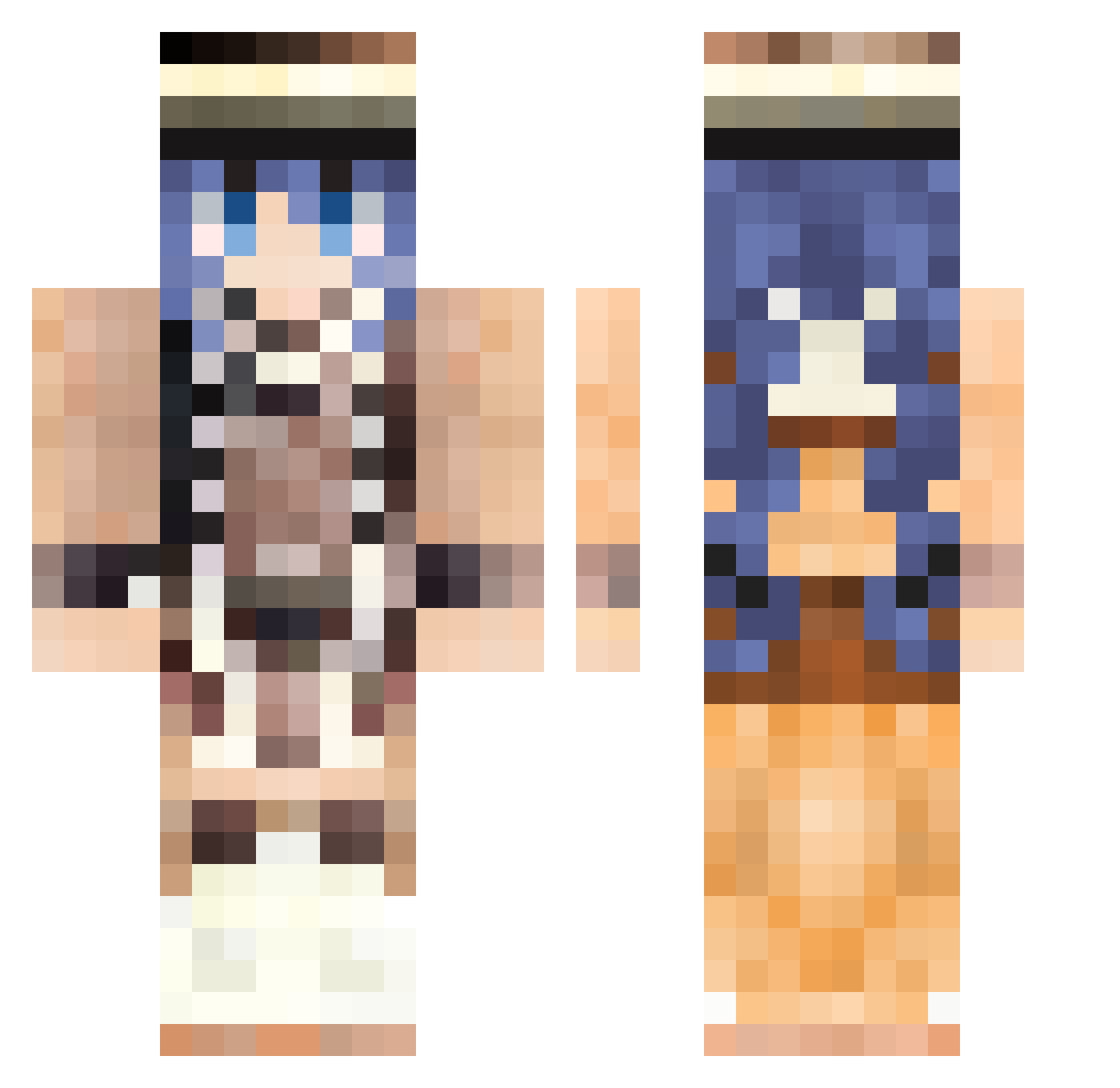 MarylCP Minecraft skin, front and back view