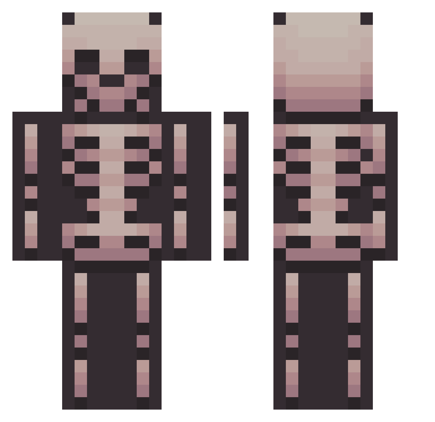 sereiin Minecraft skin, front and back view