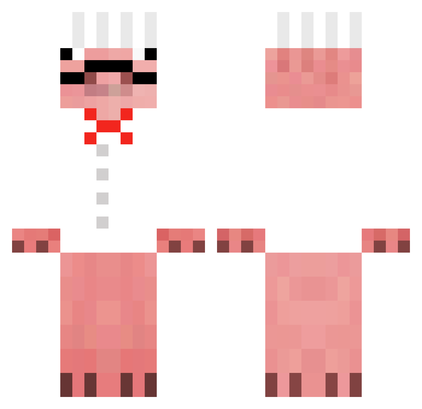 poopamama Minecraft skin, front and back view