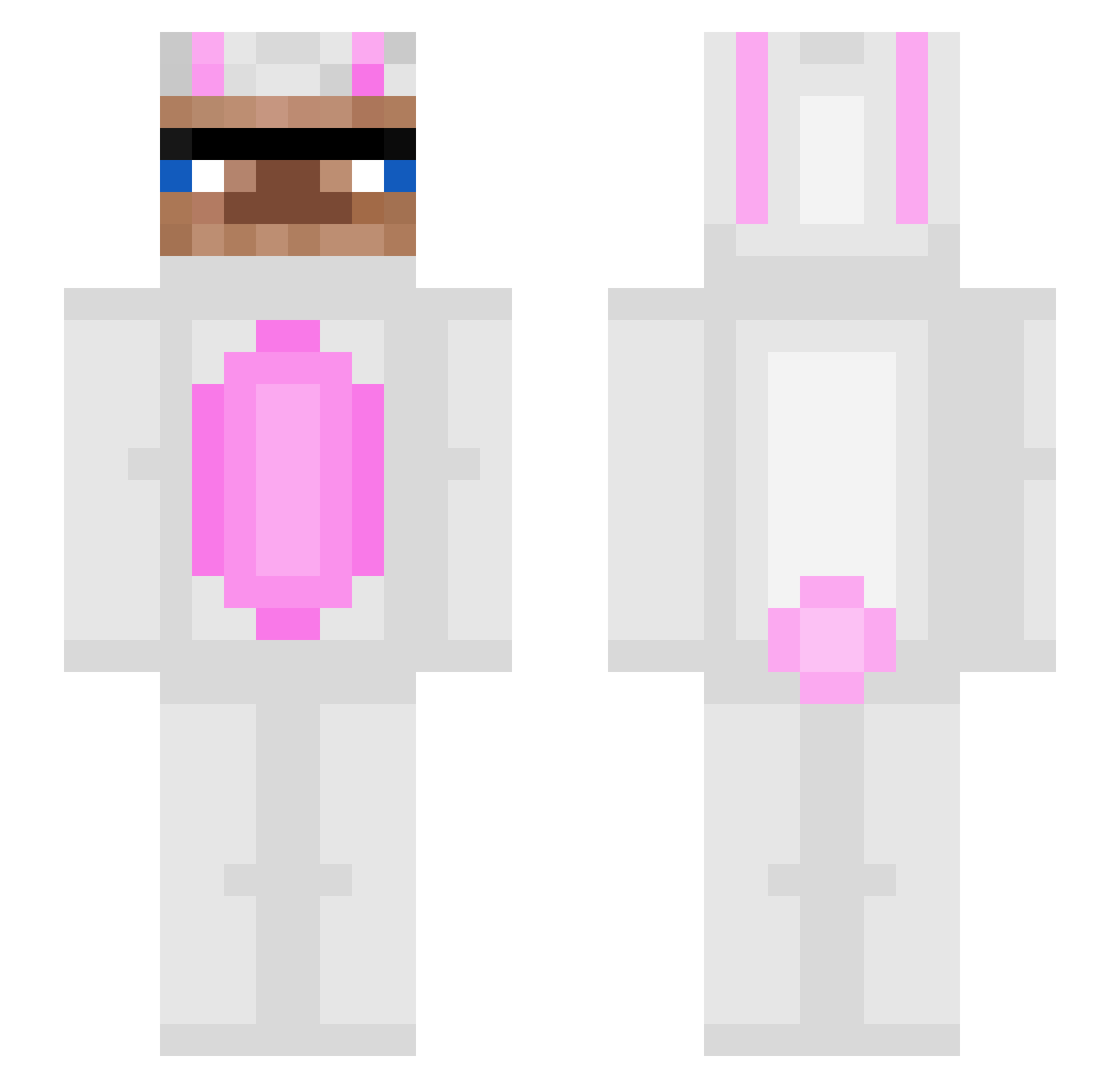Uwe69 Minecraft skin, front and back view