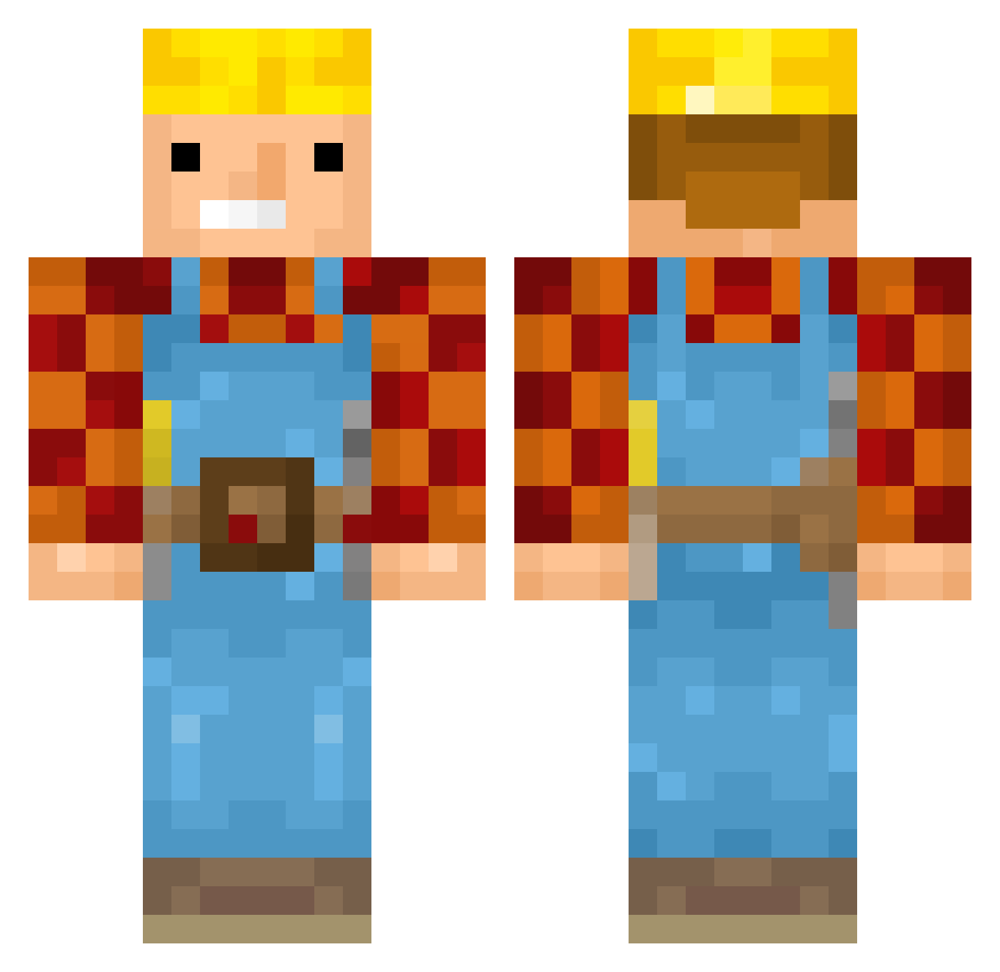 zRaider64 Minecraft skin, front and back view