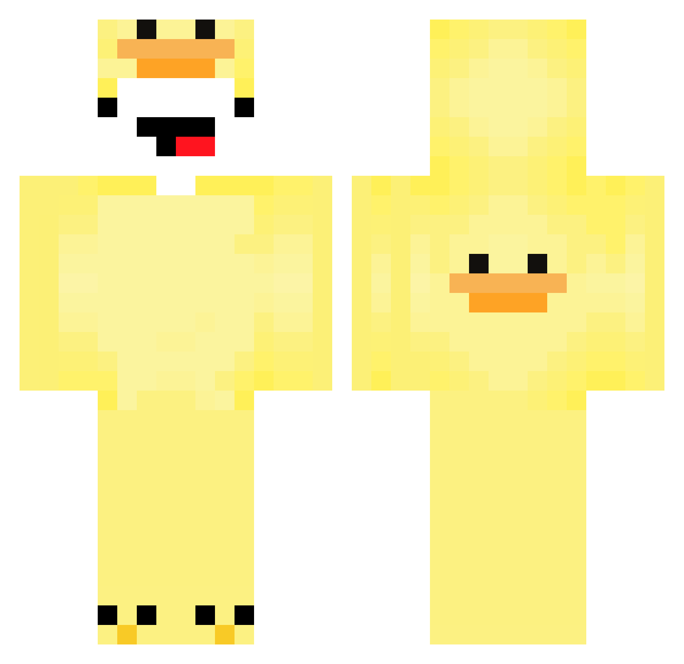 Sweatpant Minecraft skin, front and back view