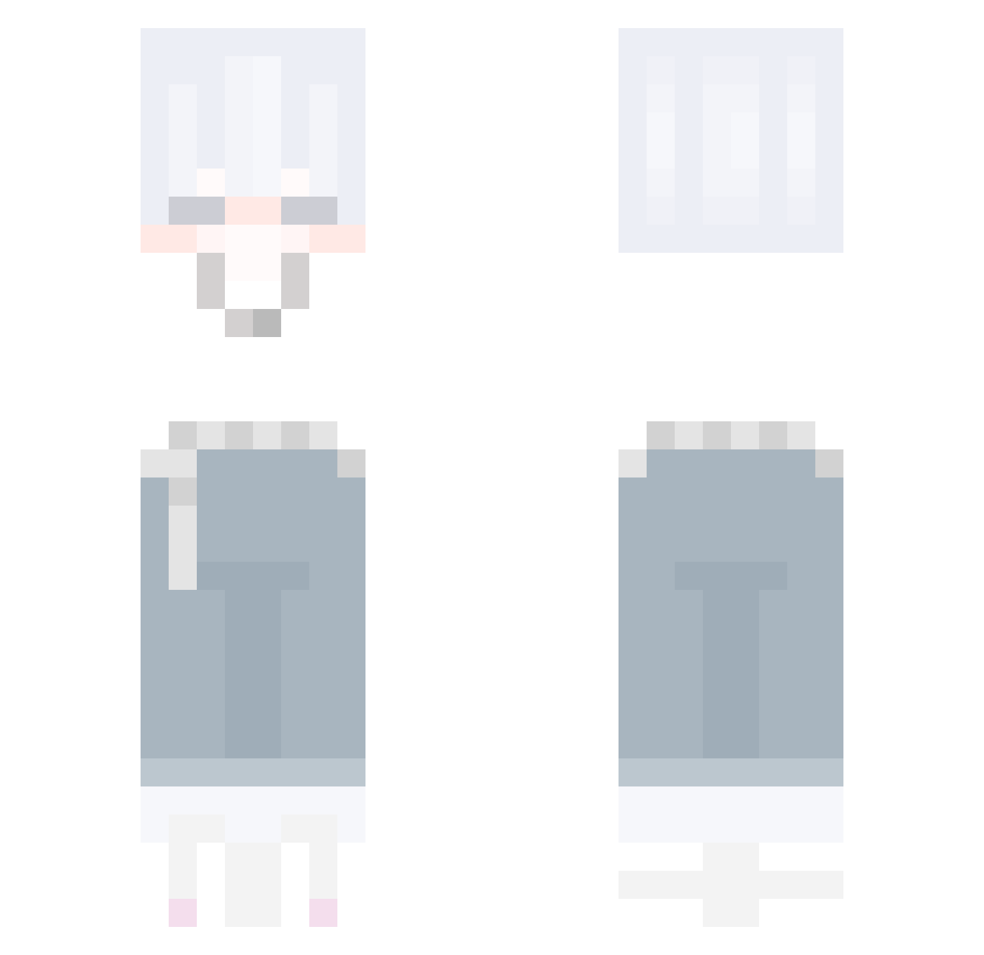 tosdach Minecraft skin, front and back view