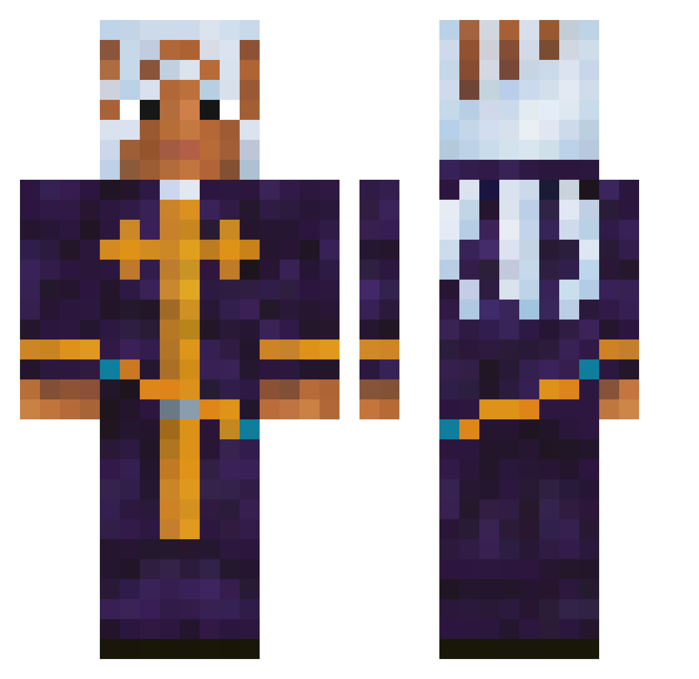 Natsafatrat Minecraft skin, front and back view