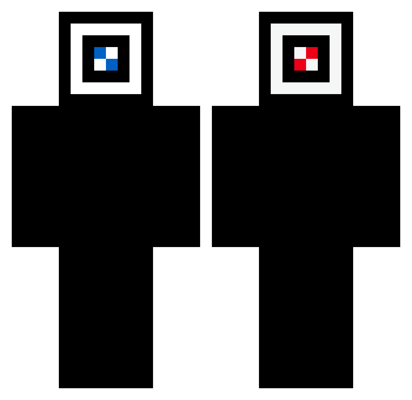 Praefect Minecraft skin, front and back view