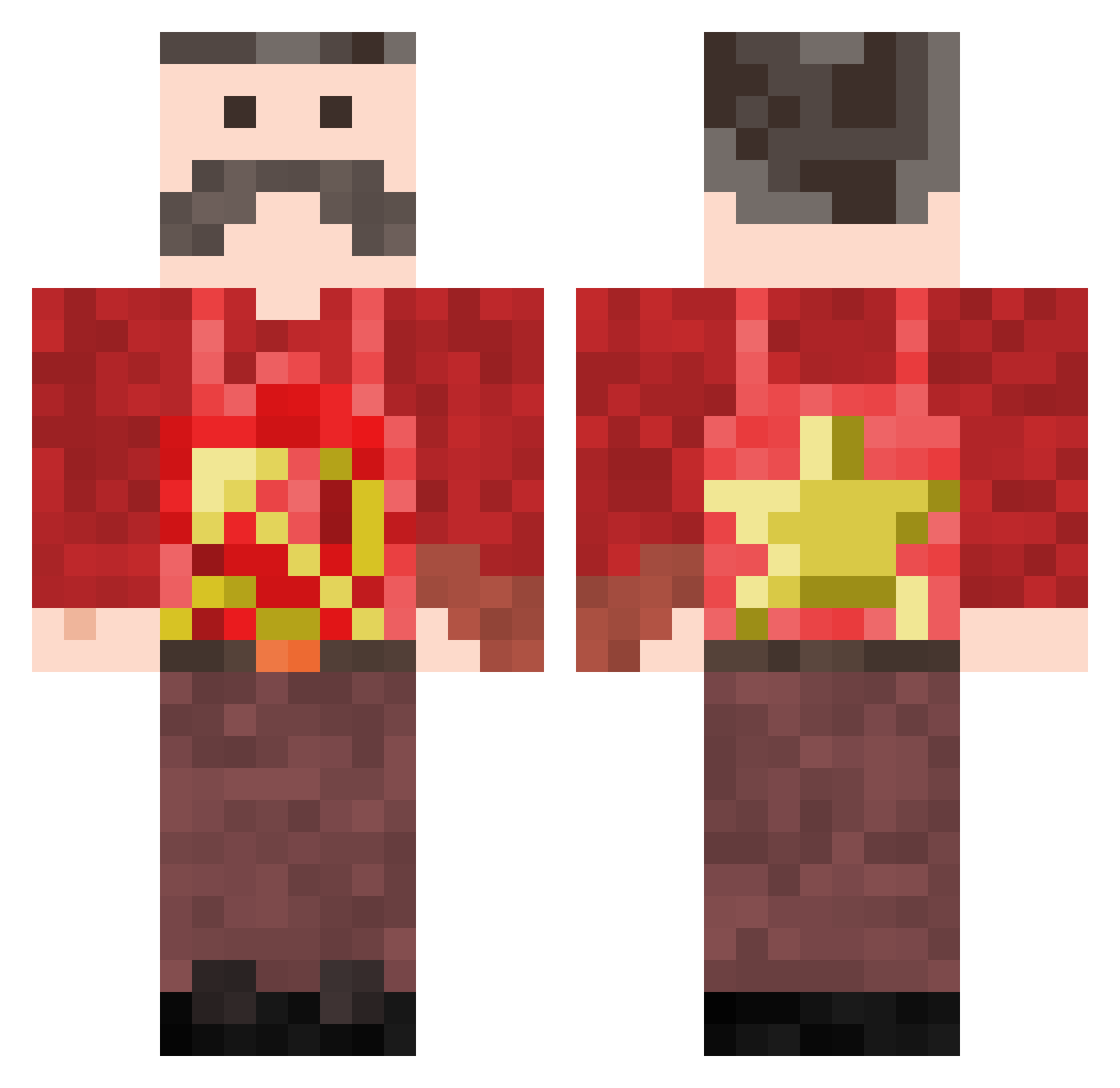 mafioso926 Minecraft skin, front and back view