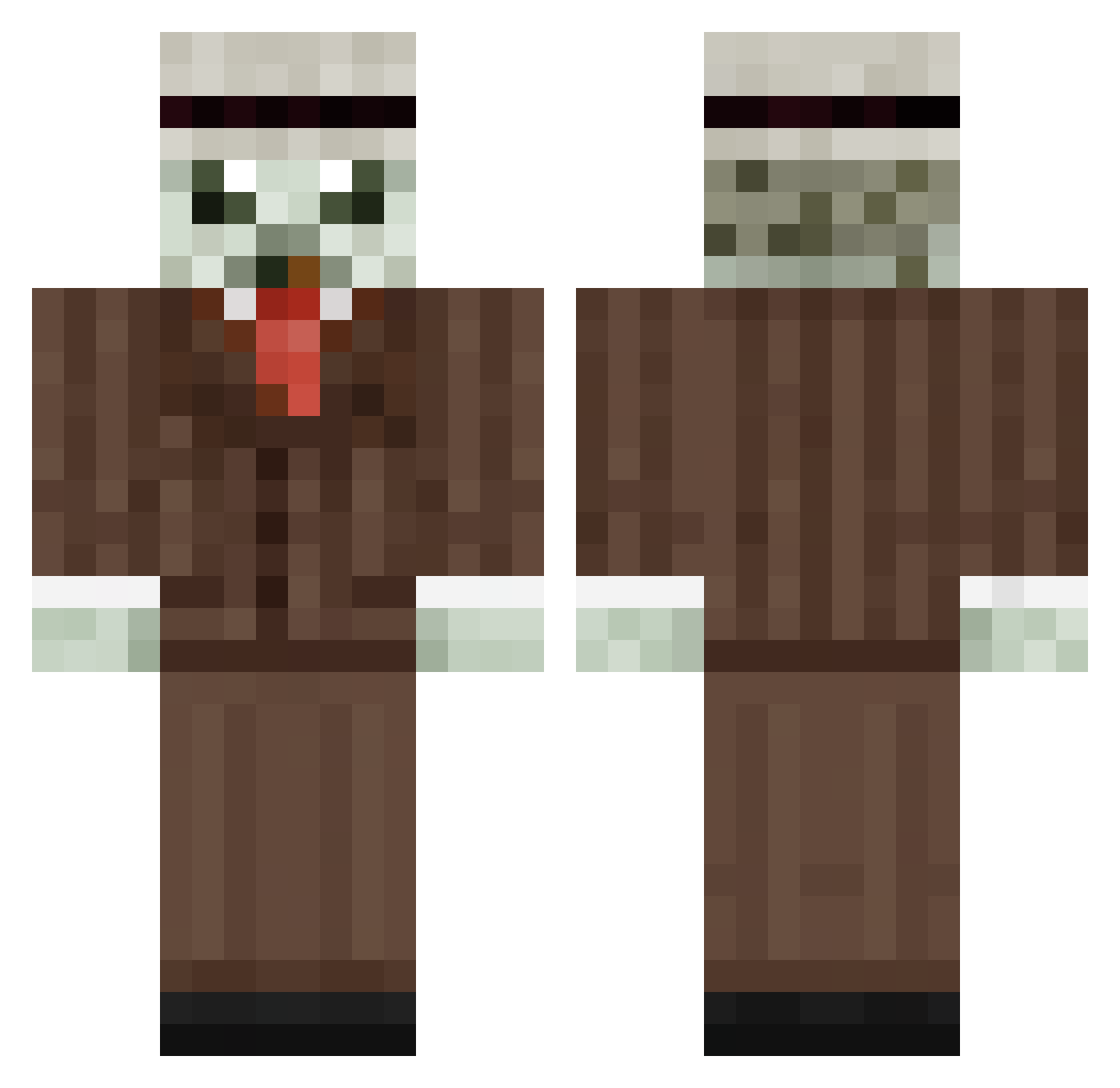 qriffen Minecraft skin, front and back view