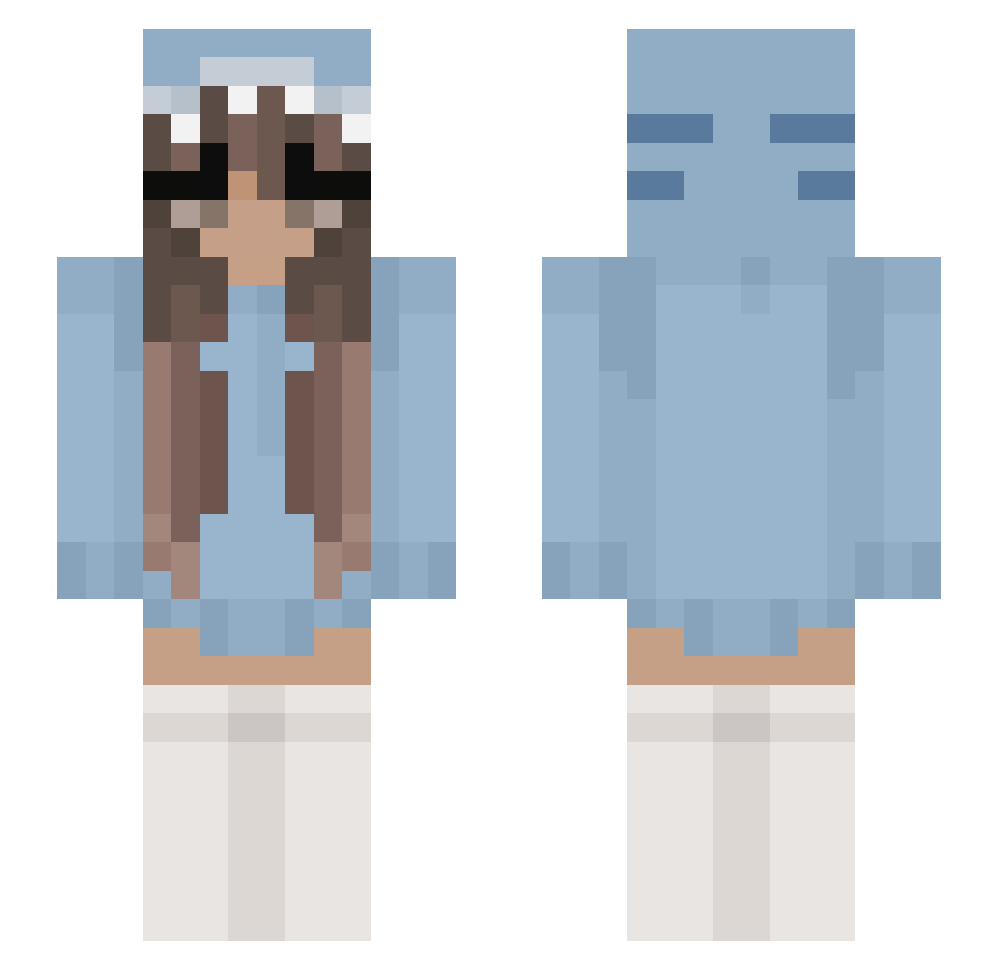 Carazyo Minecraft skin, front and back view