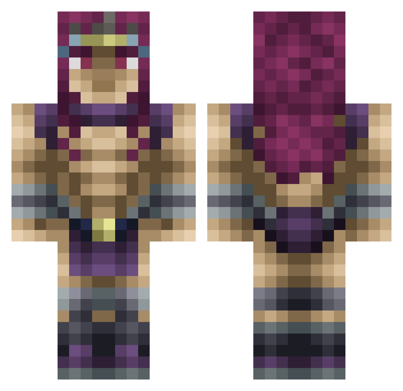 HtooCold Minecraft skin, front and back view