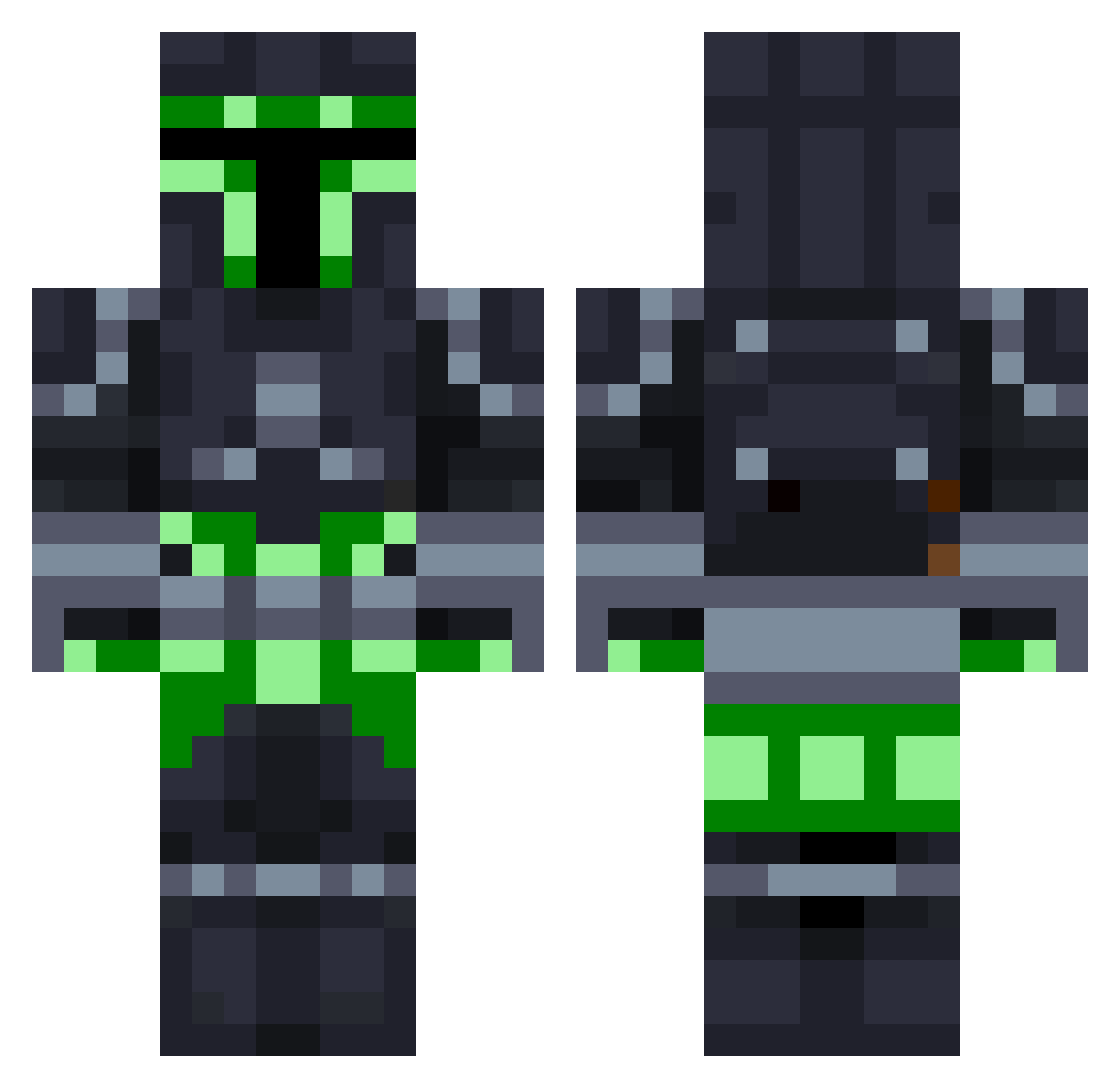 Tozaah Minecraft skin, front and back view