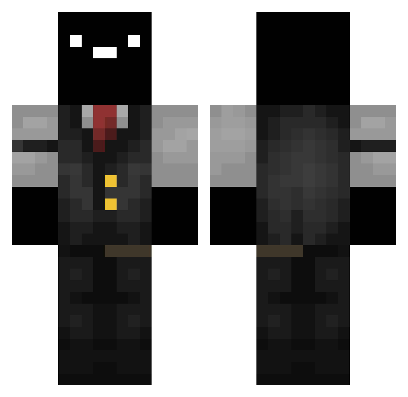 pHd01 Minecraft skin, front and back view
