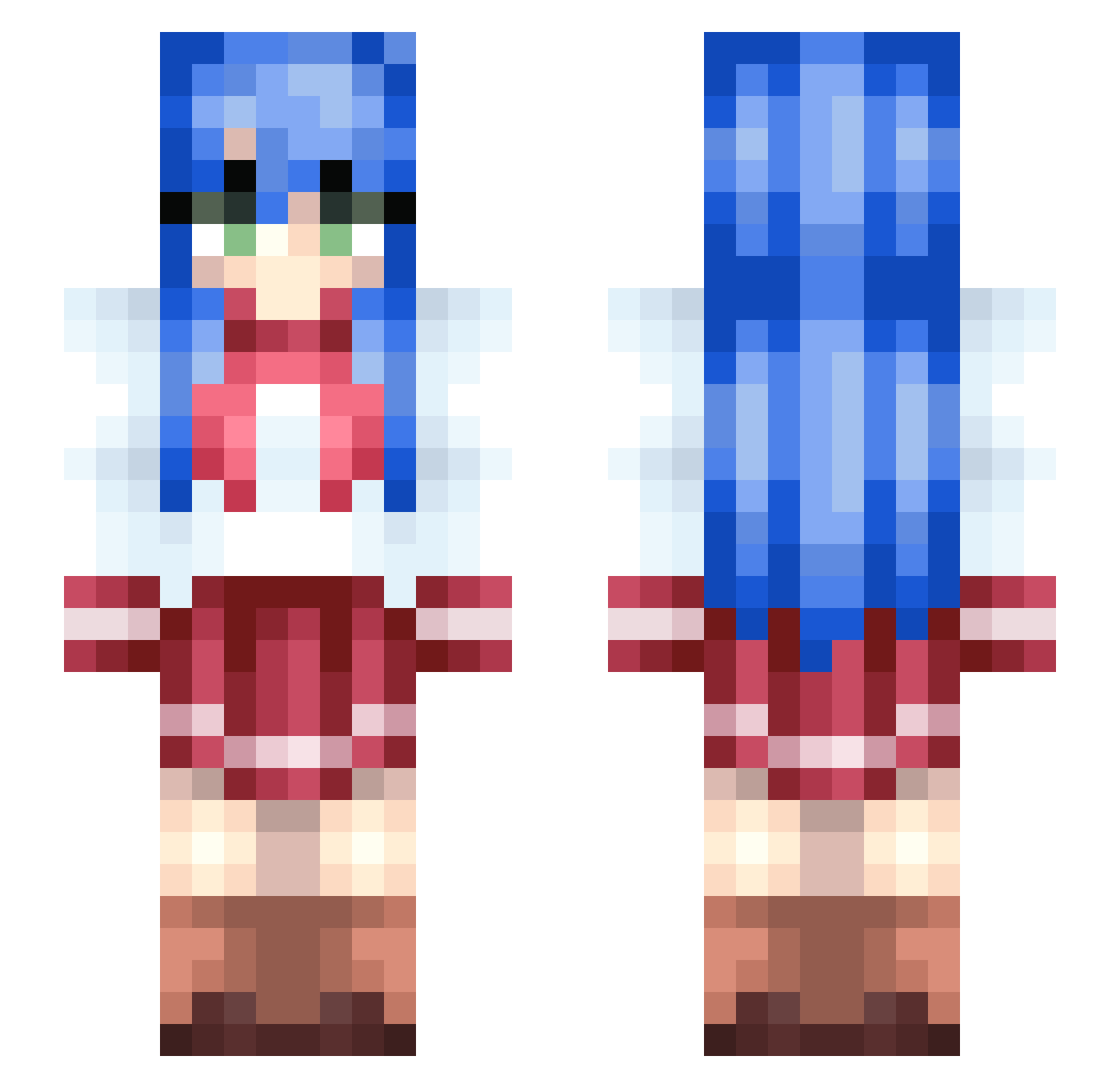 sofiecat Minecraft skin, front and back view