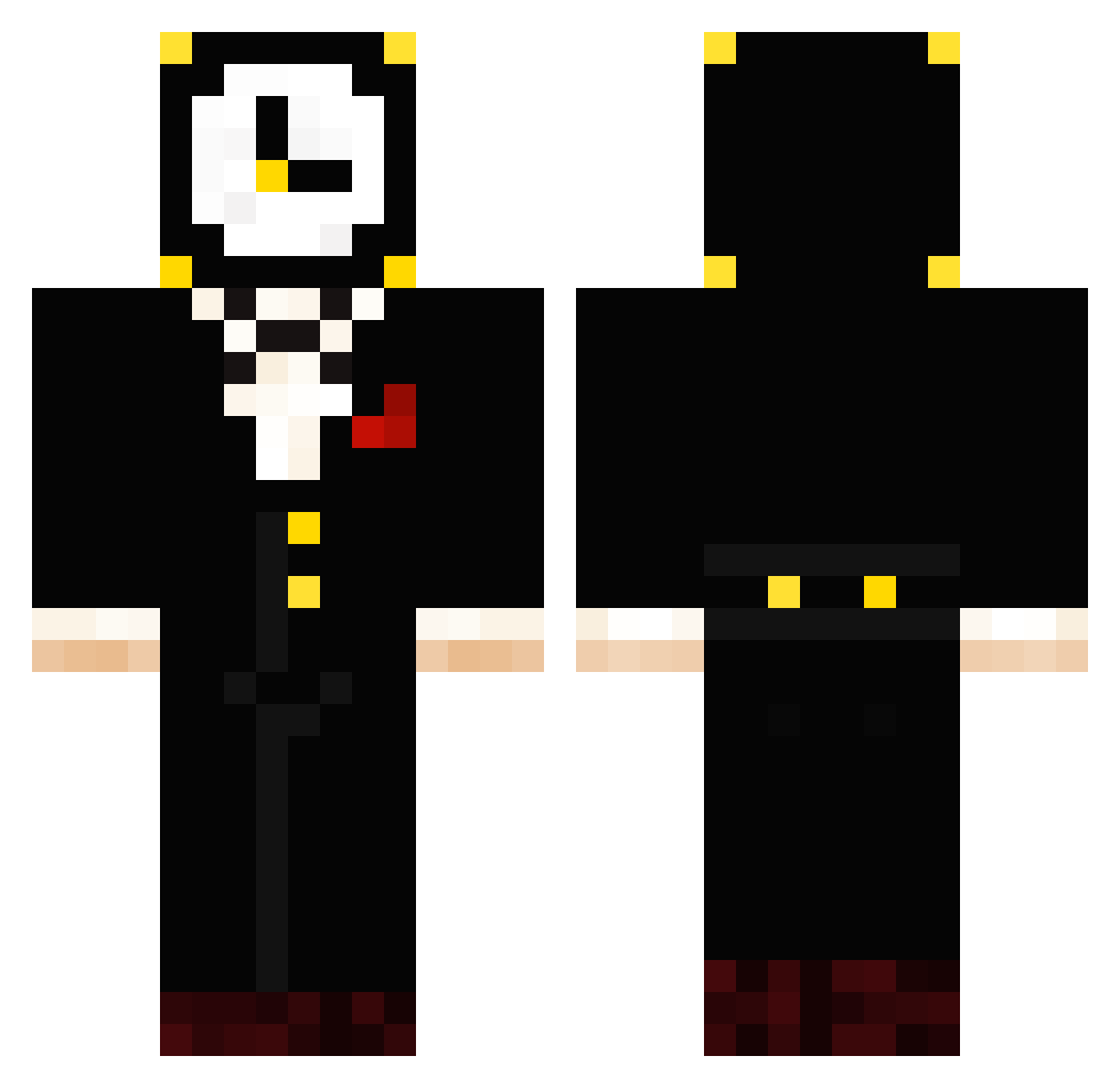 BlockyVoyager Minecraft skin, front and back view