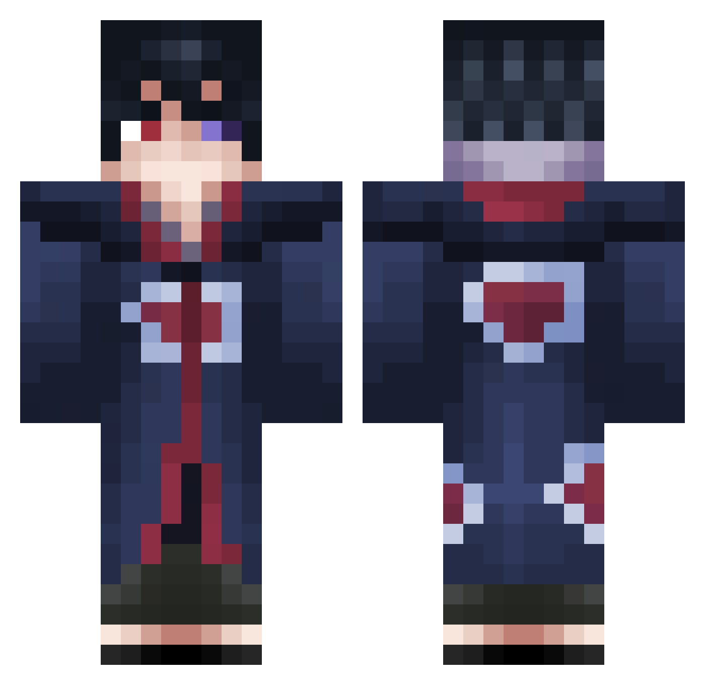 recused Minecraft skin, front and back view